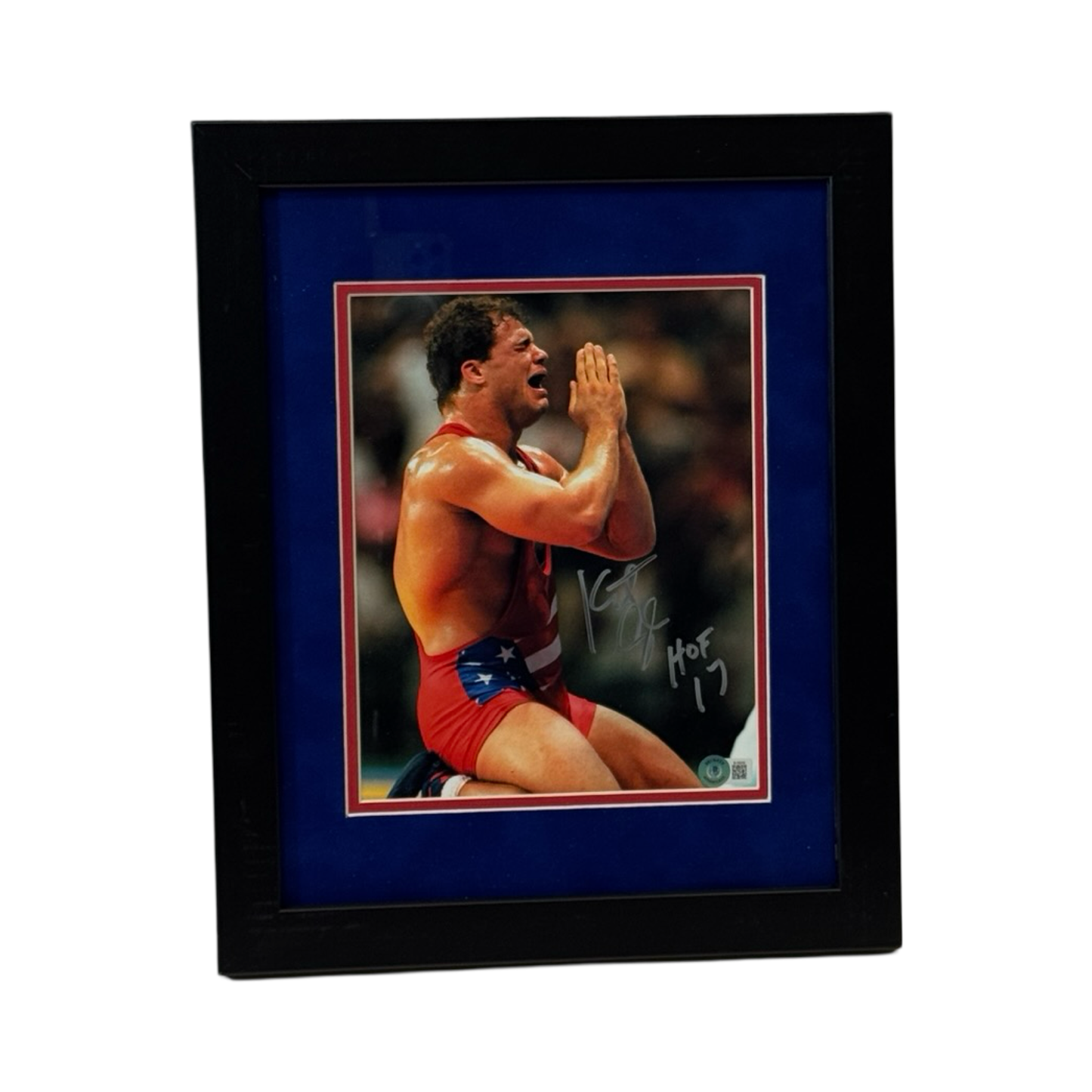 Kurt Angle Autographed Olympic Win Framed 8x10 Beckett