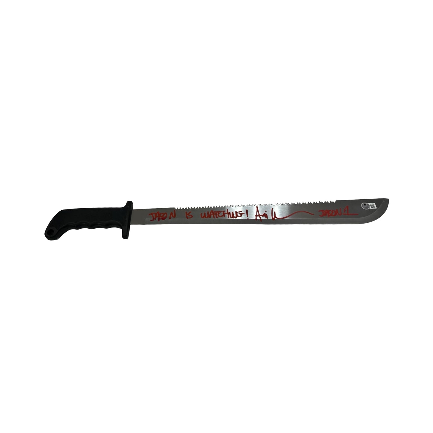 Ari Lehman Autographed Jason Voorhees Friday the 13th Machete Jason Is Watching!, Jason 1 Inscriptions Beckett
