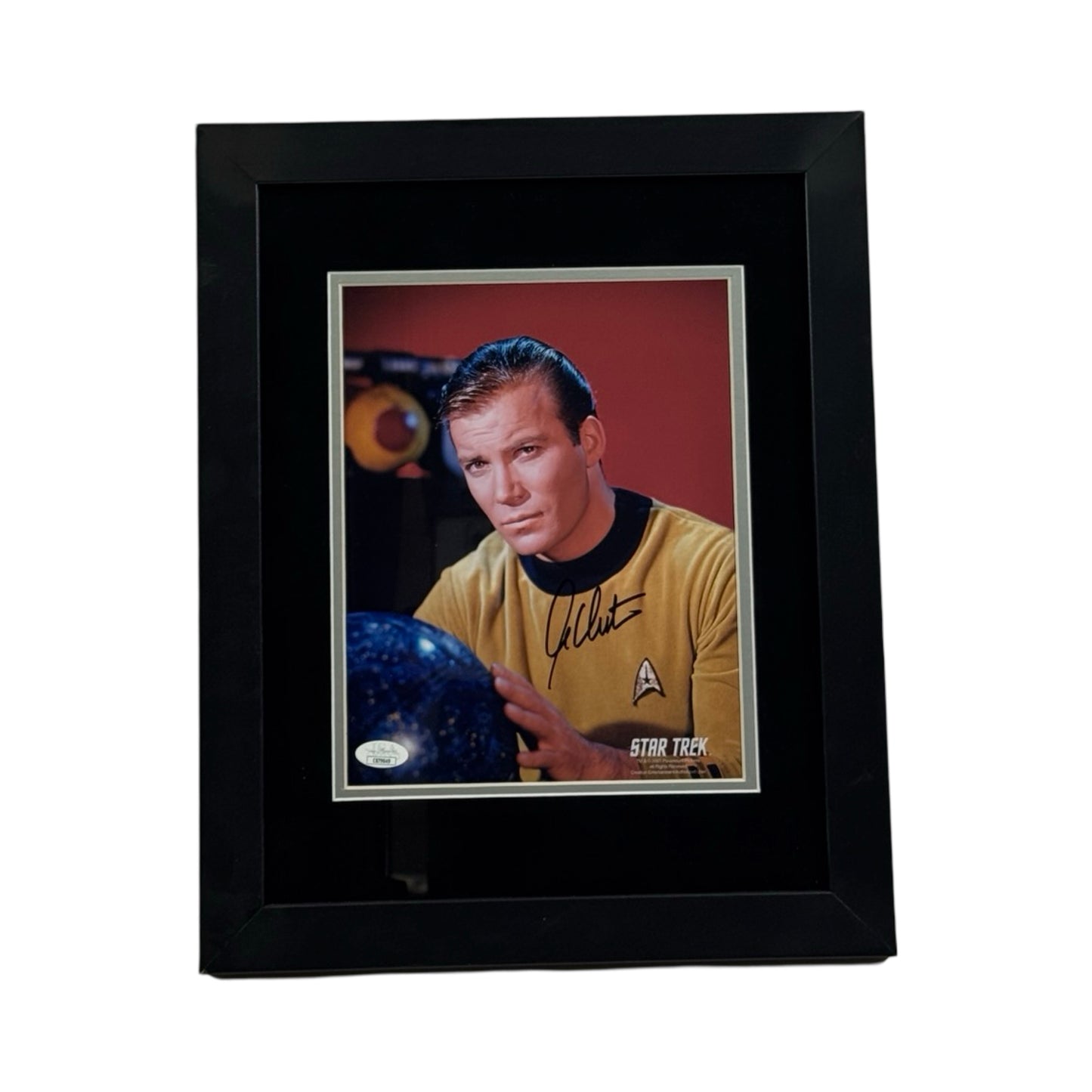 William Shatner Autographed Star Trek Framed Red Background 8x10 JSA