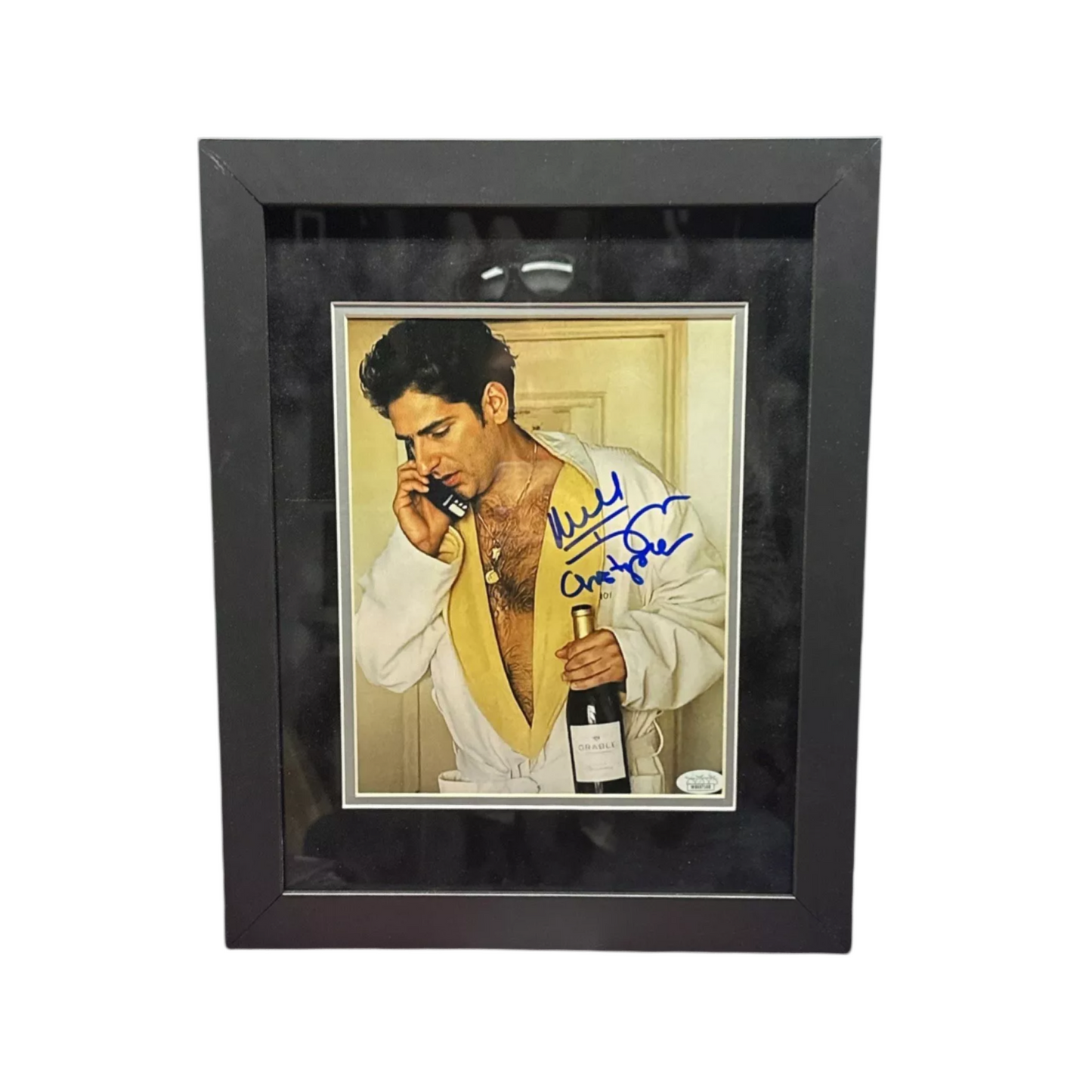 Michael Imperioli Autographed The Sopranos Holding Champagne 8x10 JSA - Framed