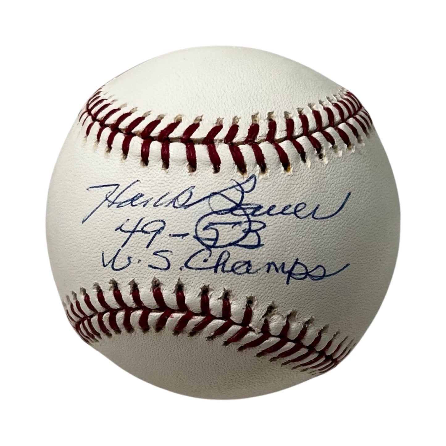 Hank Bauer Autographed OMLB "49-53" Inscription JSA