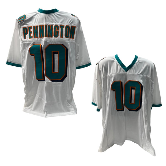 Chad Pennington Unsigned Miami Dolphins Custom White Jersey Size XL