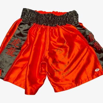 Bolo Yeung dual Autographed Trunks Signed MMA Fighting Boxing Movie PSA