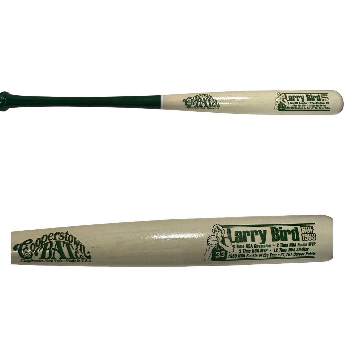 Larry Bird Unsigned Cooperstown Bat Co White Barrel Bat