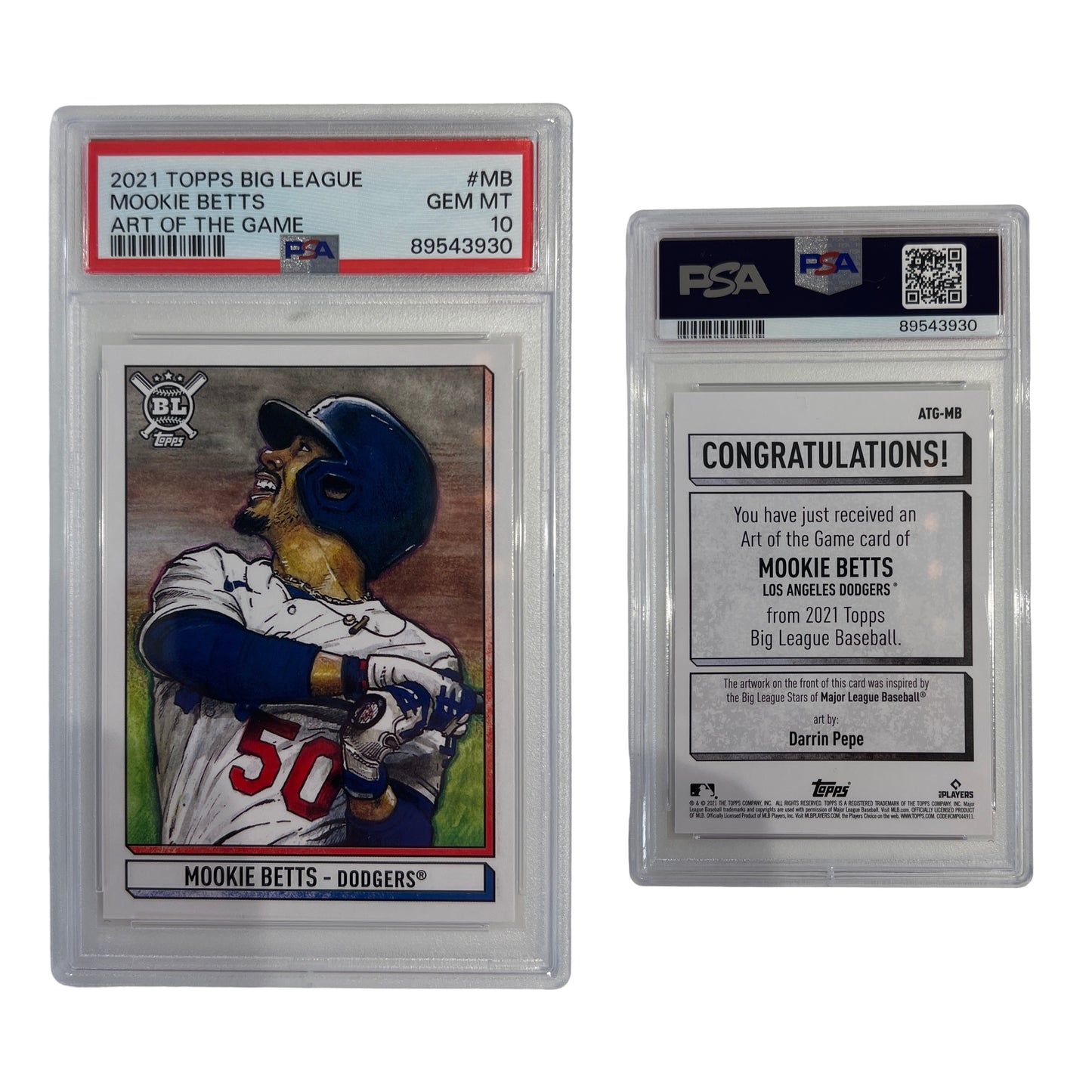 2021 Topps Big League Mookie Betts Art Of The Game #MB PSA GEM MT 10