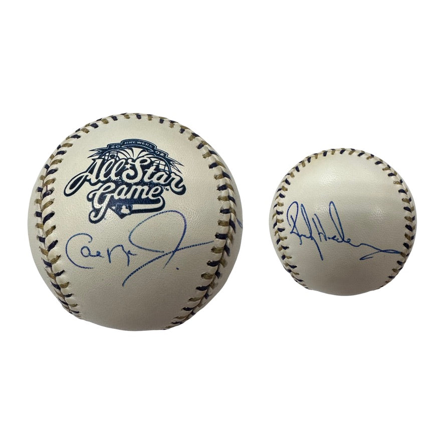 Cal Ripken Jr & Rickey Henderson Autographed OMLB 2002 All Star Game Beckett BAS