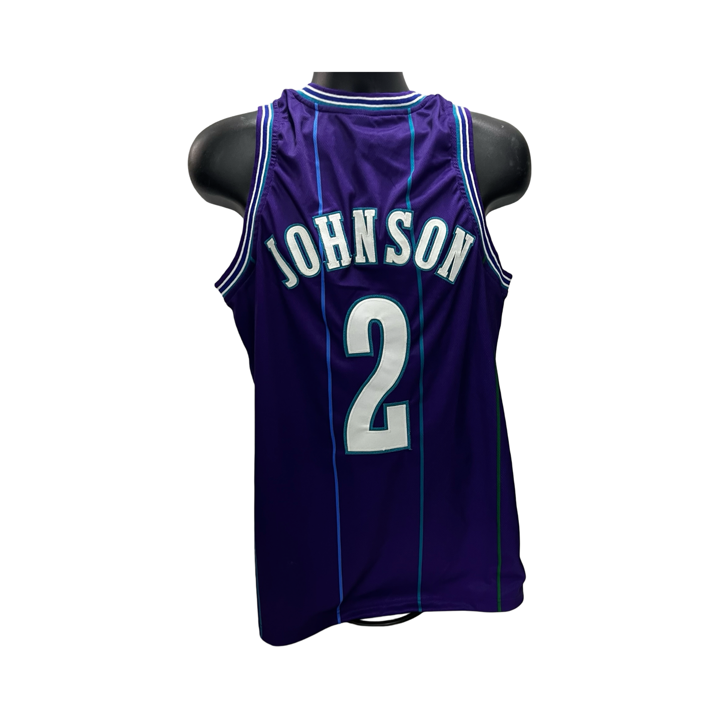 Larry Johnson Unsigned Charlotte Hornets Purple Jersey