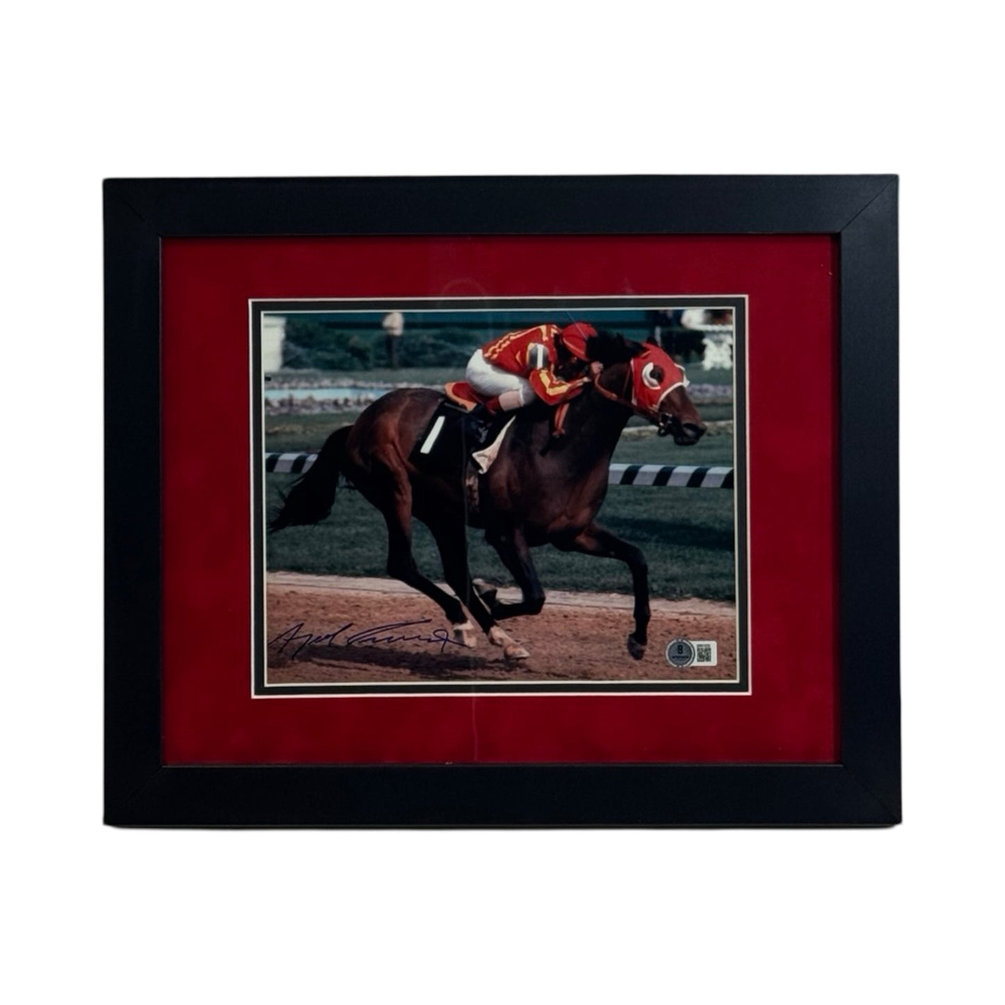 Angel Cordero Autographed Front View Framed 8x10 Beckett