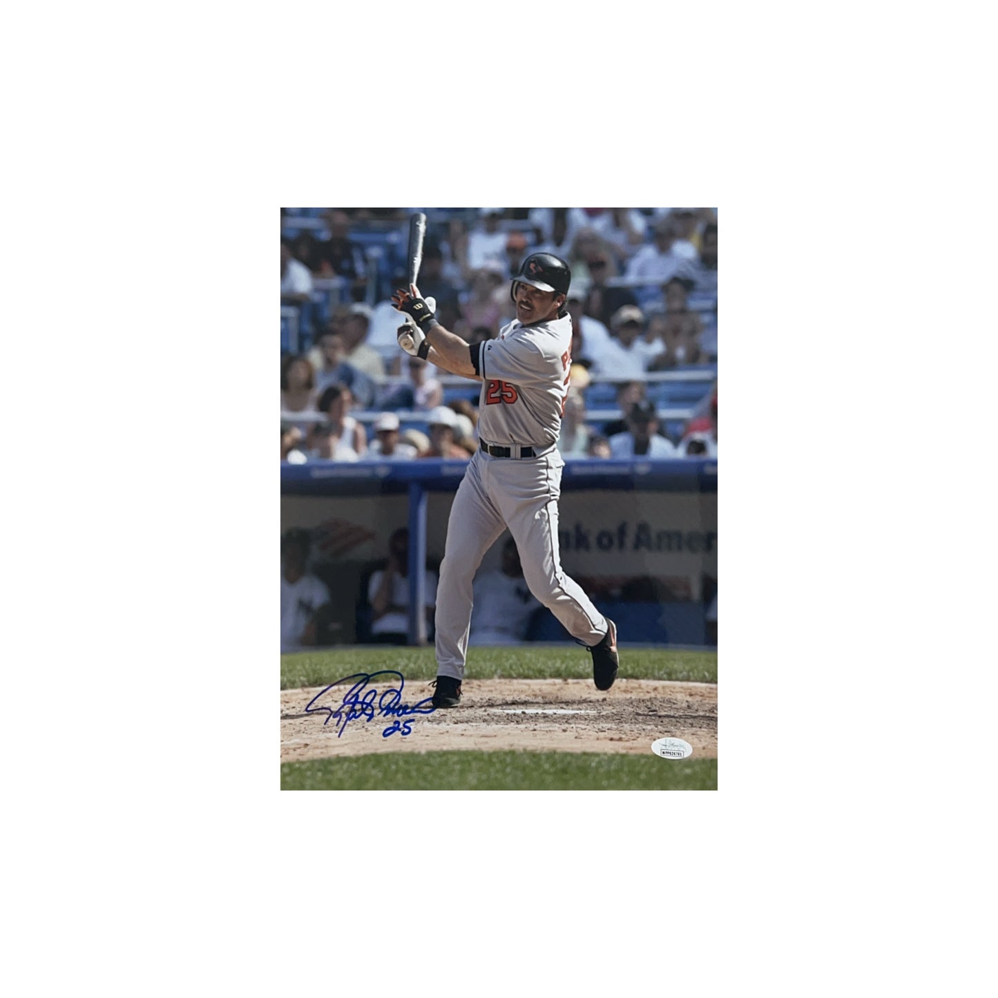Rafael Palmeiro Autographed Baltimore Orioles Vertical At Bat 11x14 JSA
