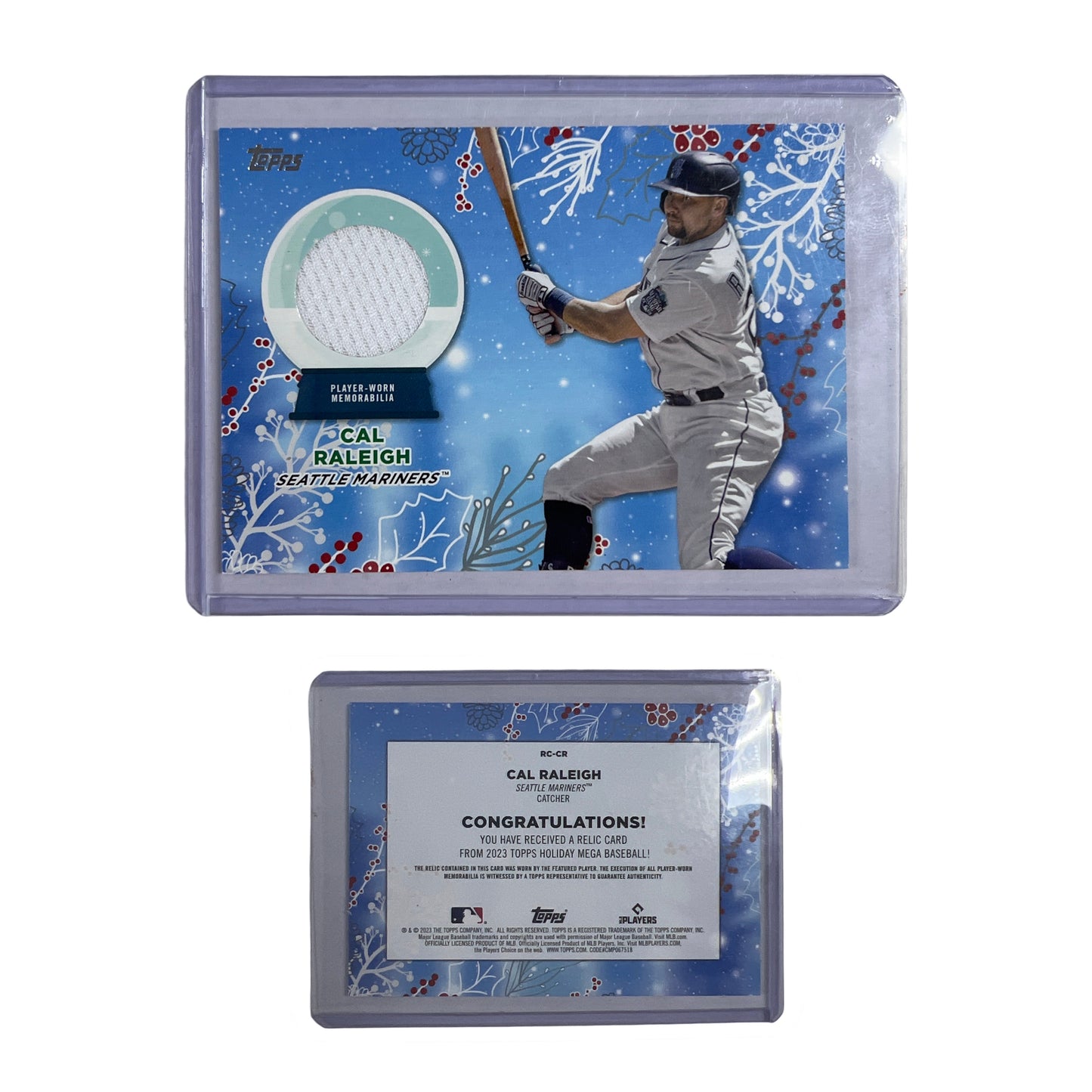 2023 Cal Raleigh Topps Holiday Player Worn Relic #RC-CR