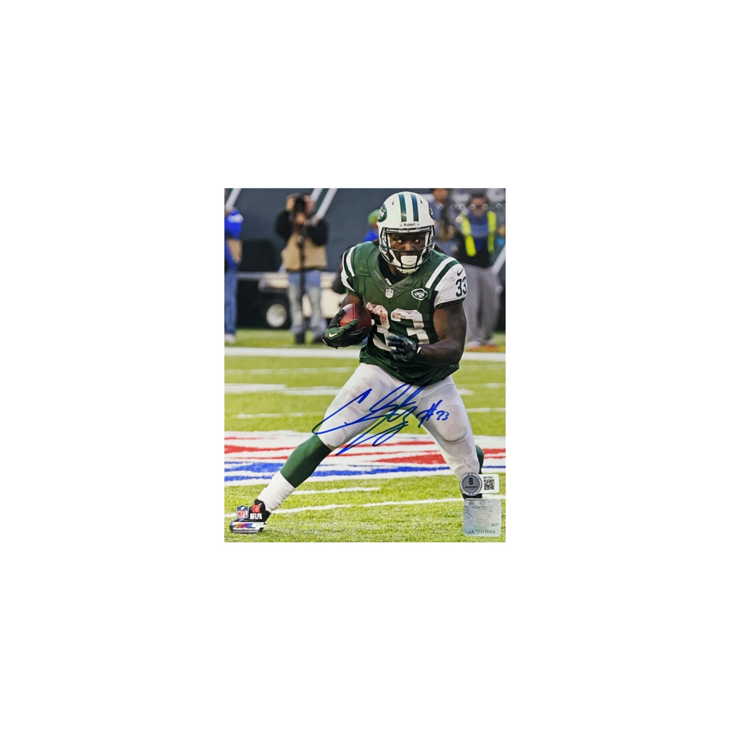 Chris Ivory Autographed New York Jets Rush 8x10 Beckett