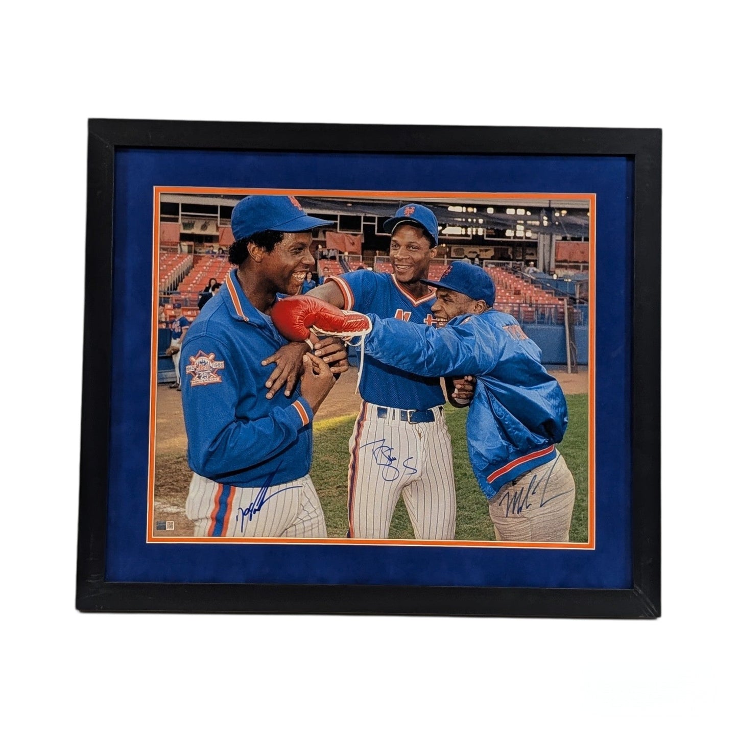 Mike Tyson Doc Gooden Darryl Strawberry Shea Stadium Color Framed 16X20 Steiner CX
