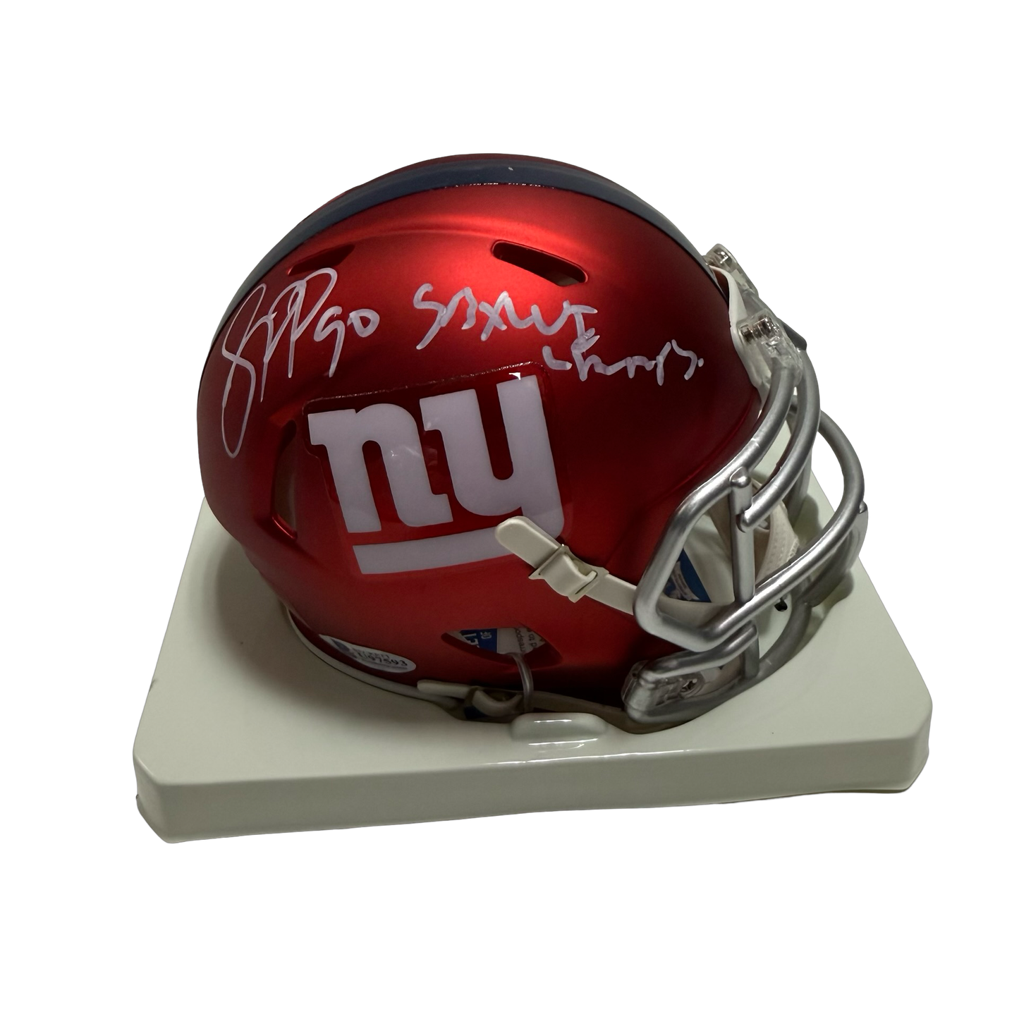 Jason Pierre-Paul Autographed New York Giants "SBXLVI Champs" Inscribed Blaze Alternate Mini Helmet Beckett