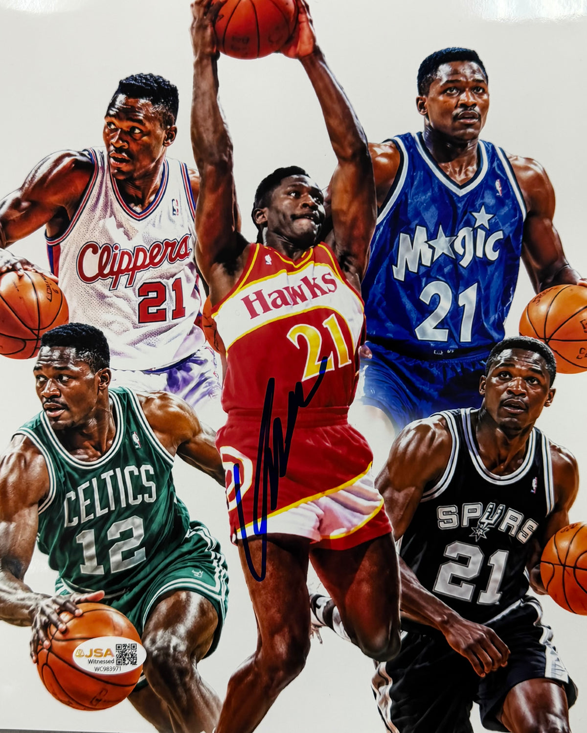 Dominique Wilkins Every Team Ediit 8x10 JSA