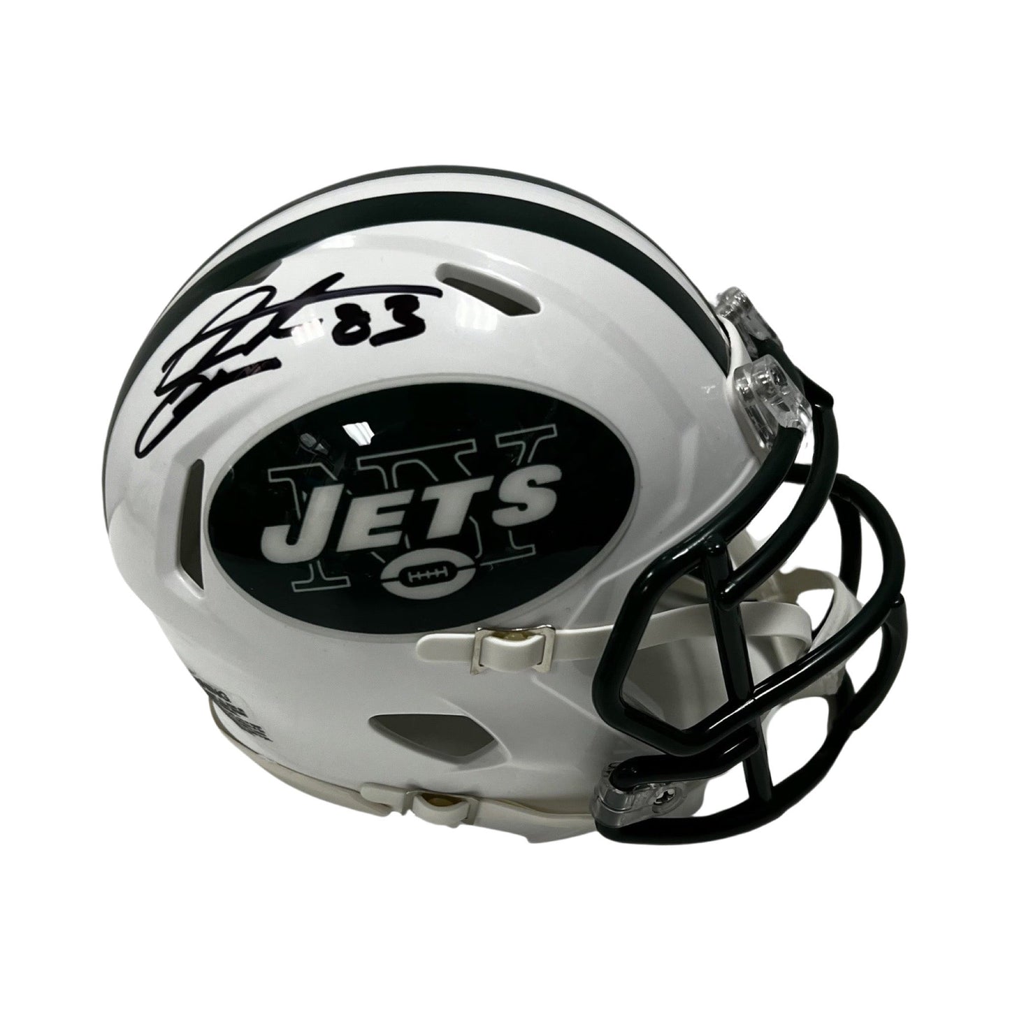 Santana Moss Autographed New York Jets Speed Mini Helmet Steiner CX