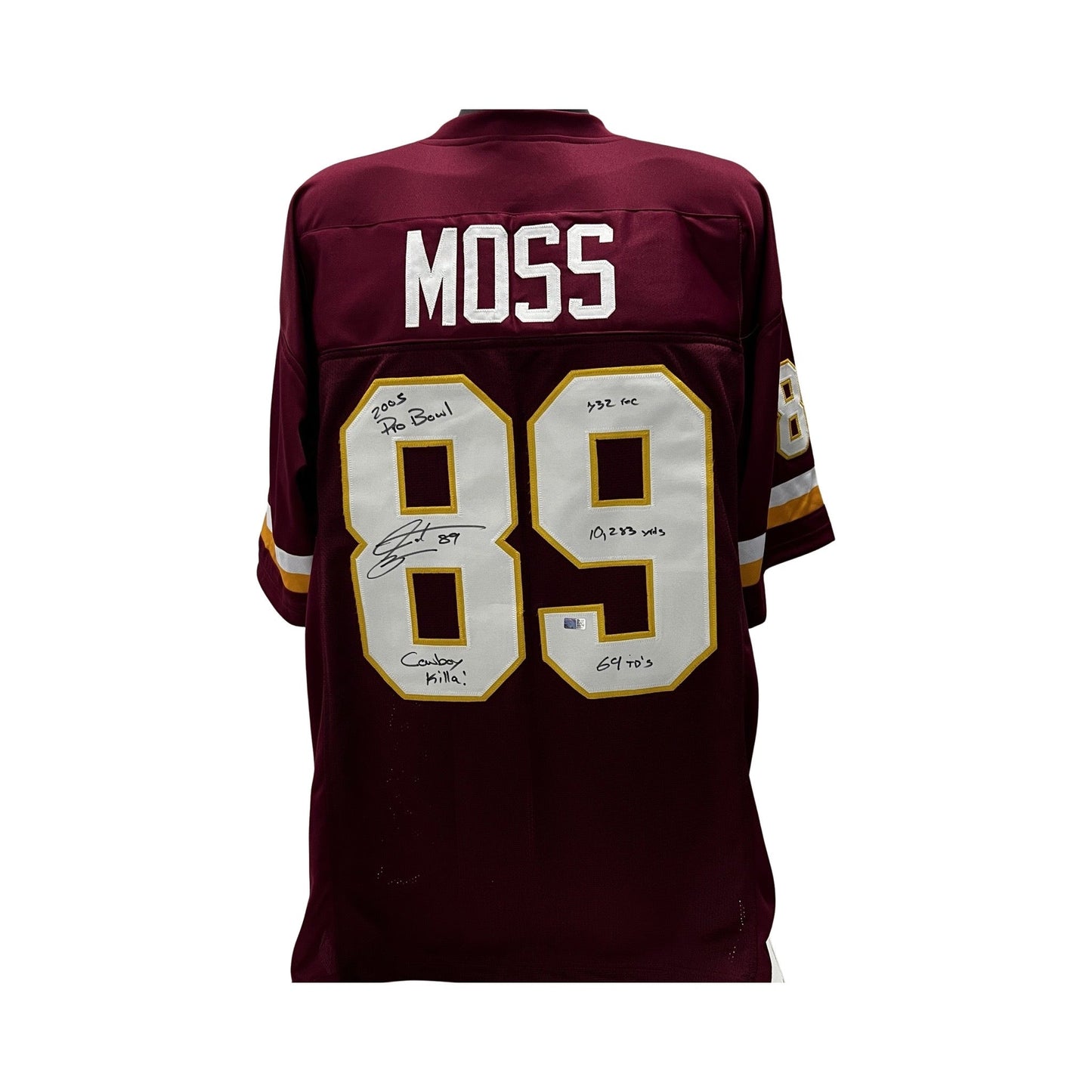Santana Moss Autographed Washington Commanders Maroon Jersey "2005 Pro Bowl, Cowboy Killa, 732 Rec, 10,283 Yards, 69 TDs" Inscription Steiner CX