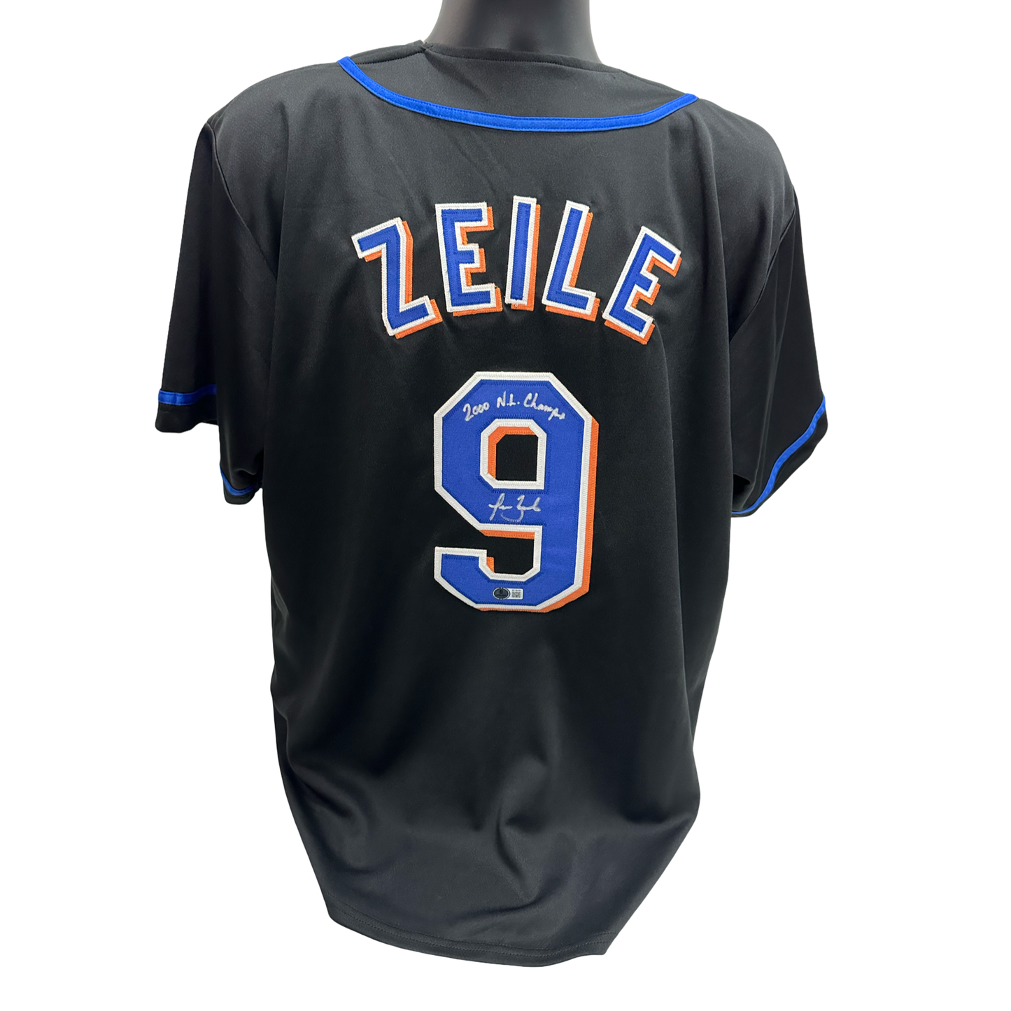 Todd Zeile Autographed New York Mets "2000 N.L. Champs" Inscribed Black Jersey Beckett BAS