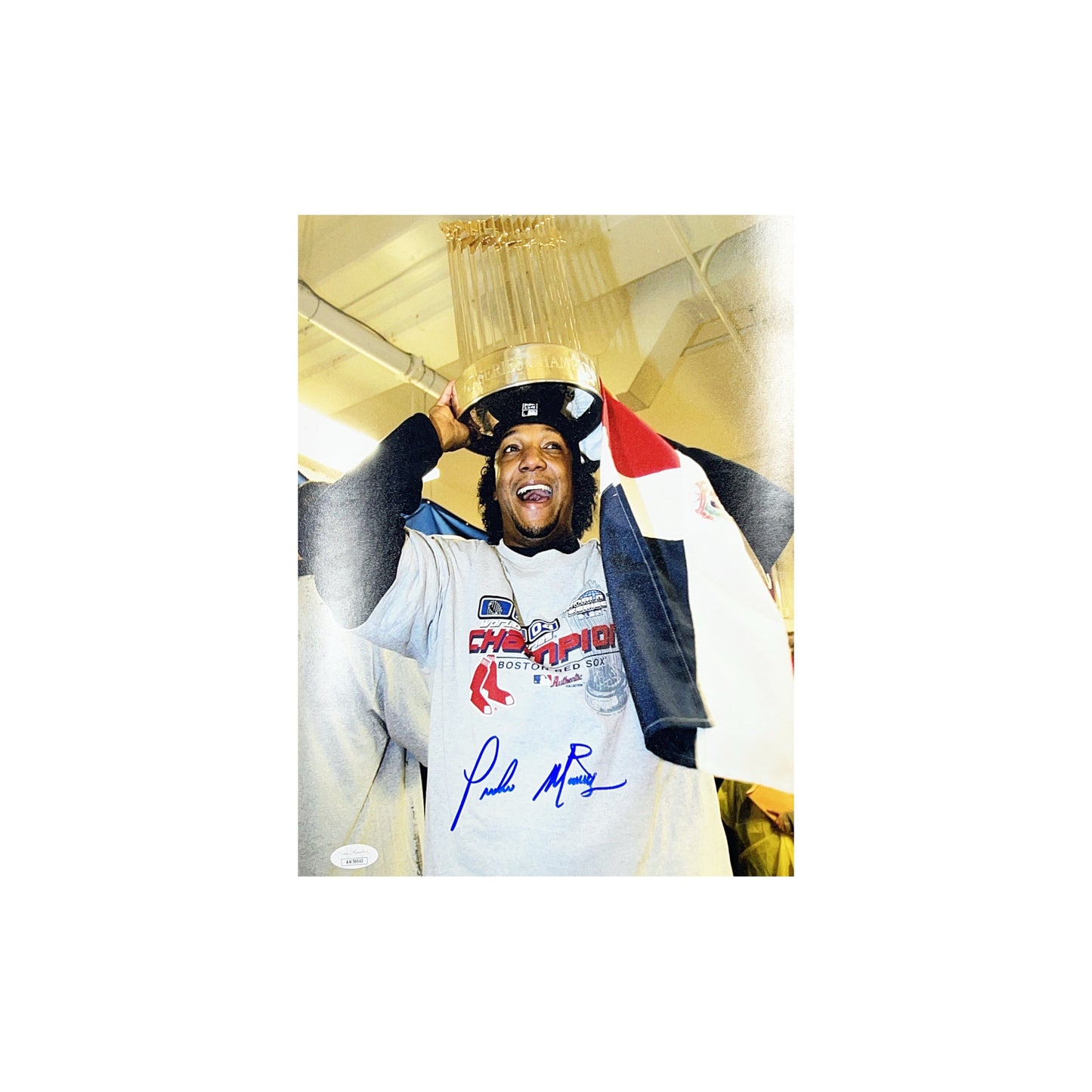 Pedro Martinez Autographed Boston Red Sox Trophy 11x14 JSA