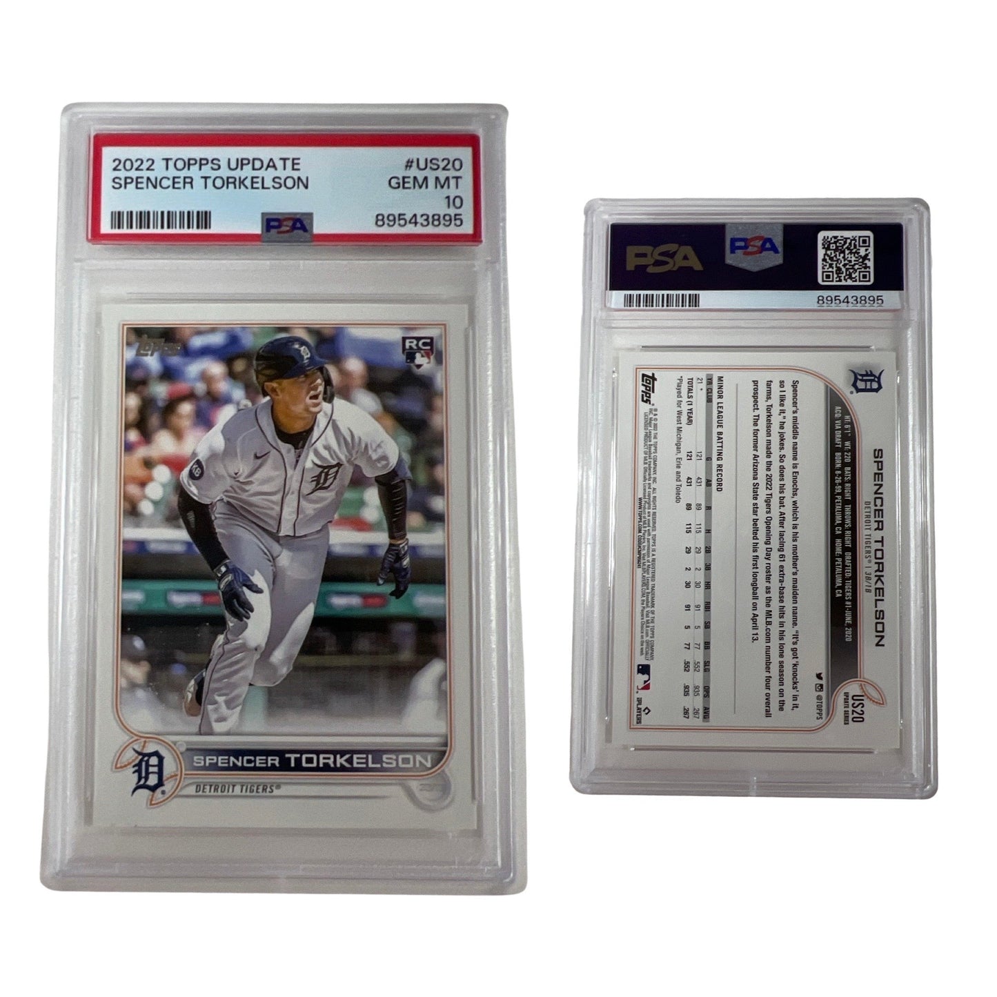 2022 Topps Update Spencer Torkelson #US20 PSA GEM MT 10
