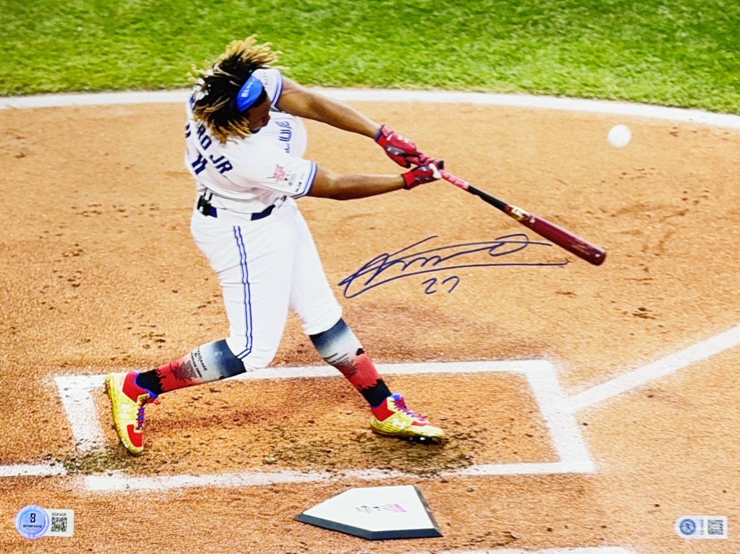 Vlad Guerrero Jr Autographed Toronto Blue Jays Home Run Derby 11x14 Beckett