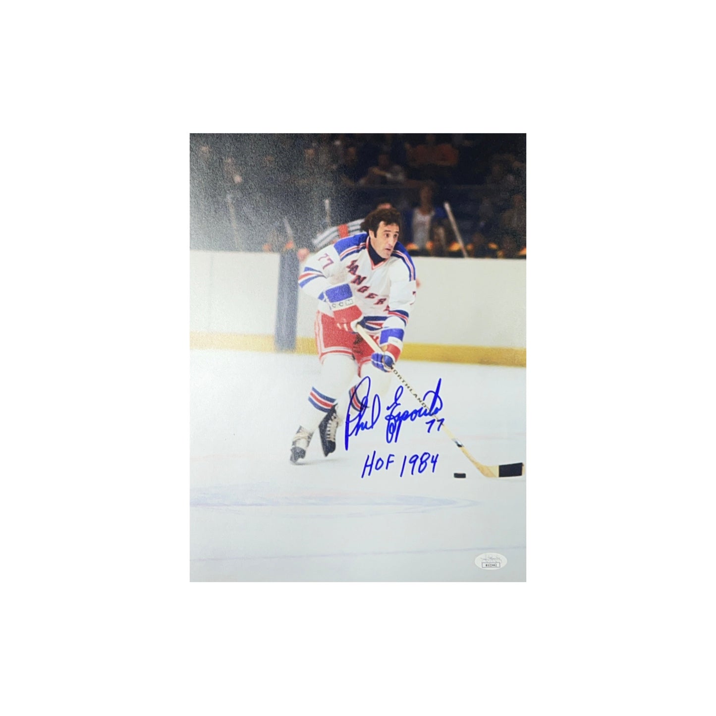 Phil Esposito Autographed New York Rangers 11x14 "HOF 1984" Inscripton JSA