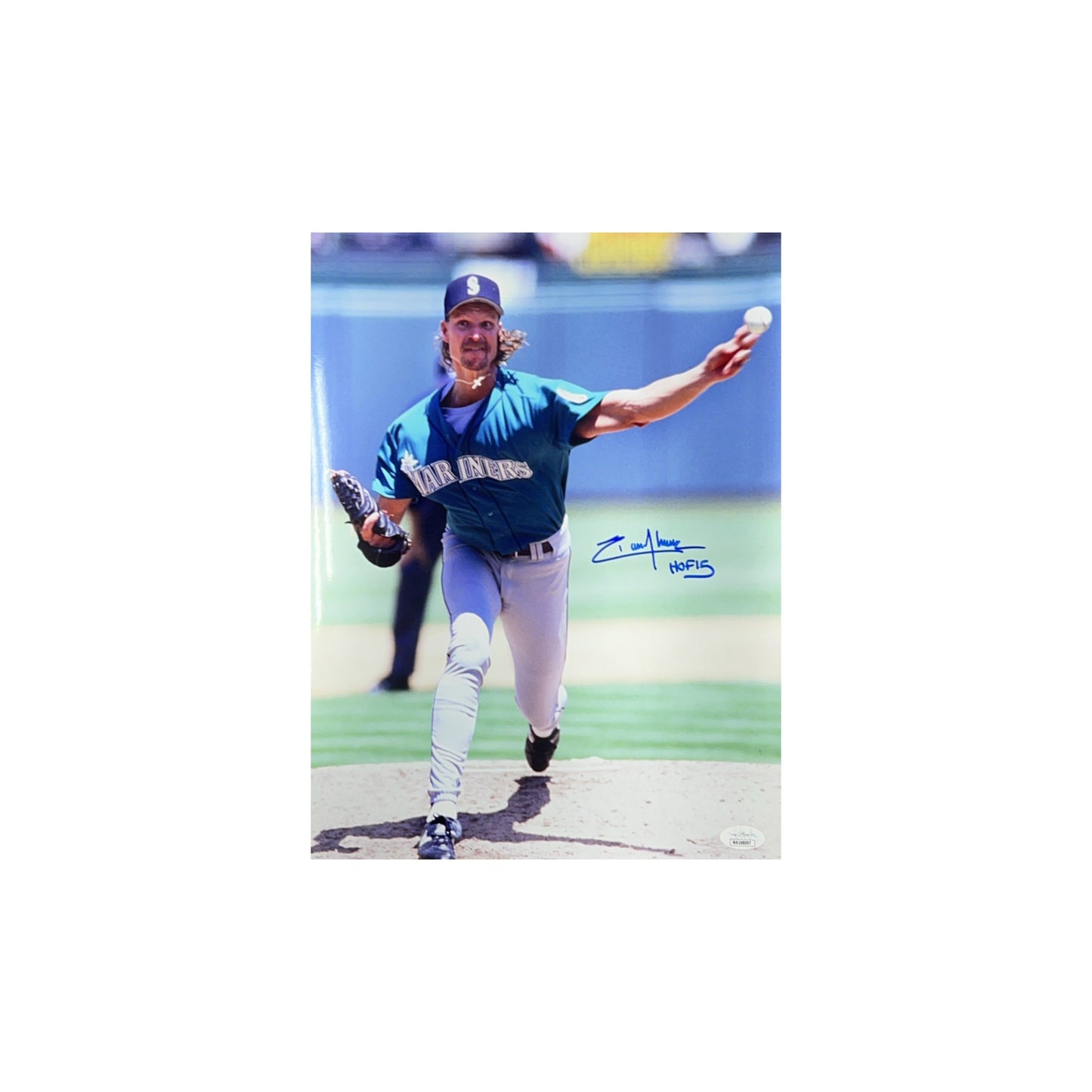 Randy Johnson Autographed Seattle Mariners 11x14 "HOF 15" Inscription JSA