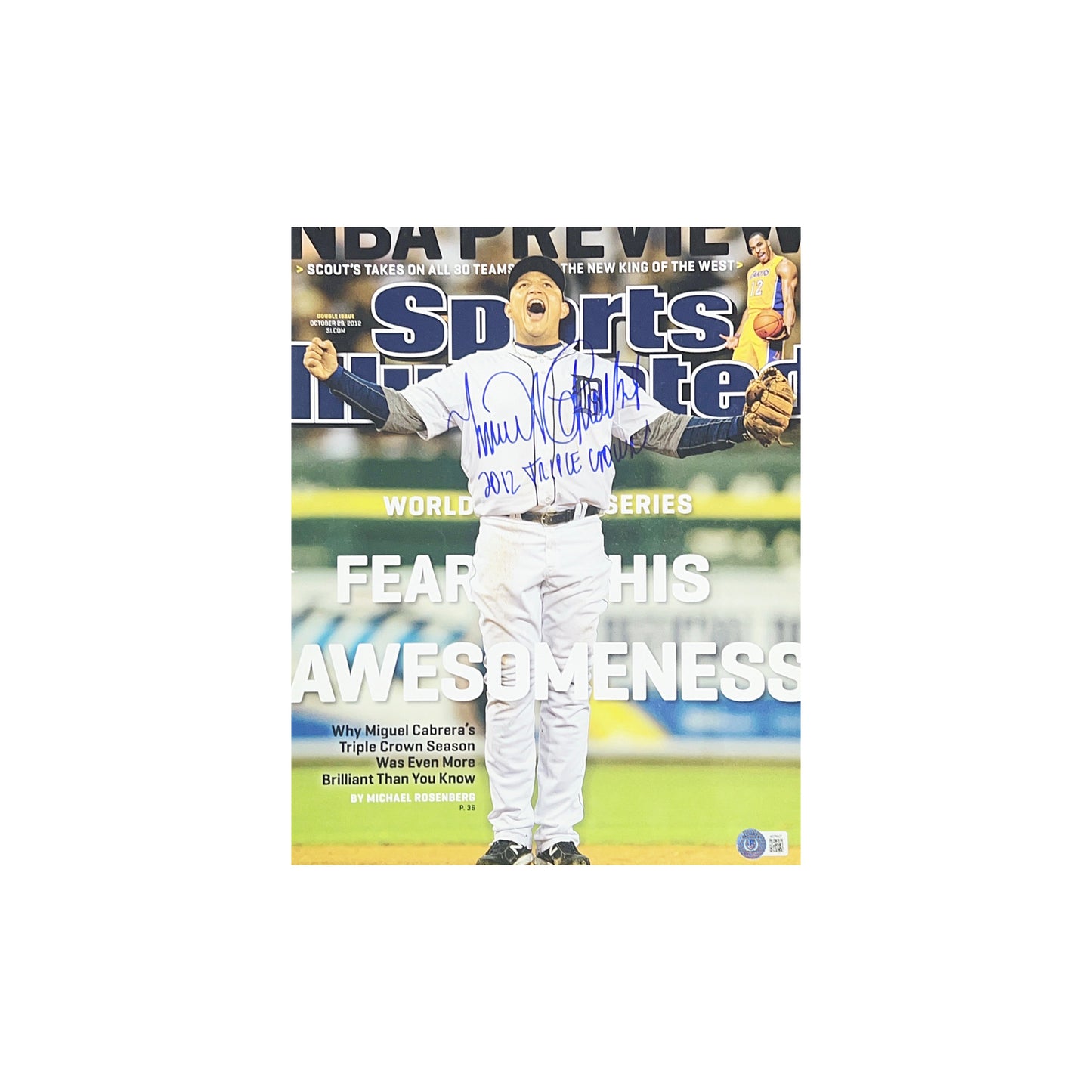 Miguel Cabrera Autographed Detroit Tigers Sports Illustrated 11x14 "2012 Triple Crown" Inscription Beckett