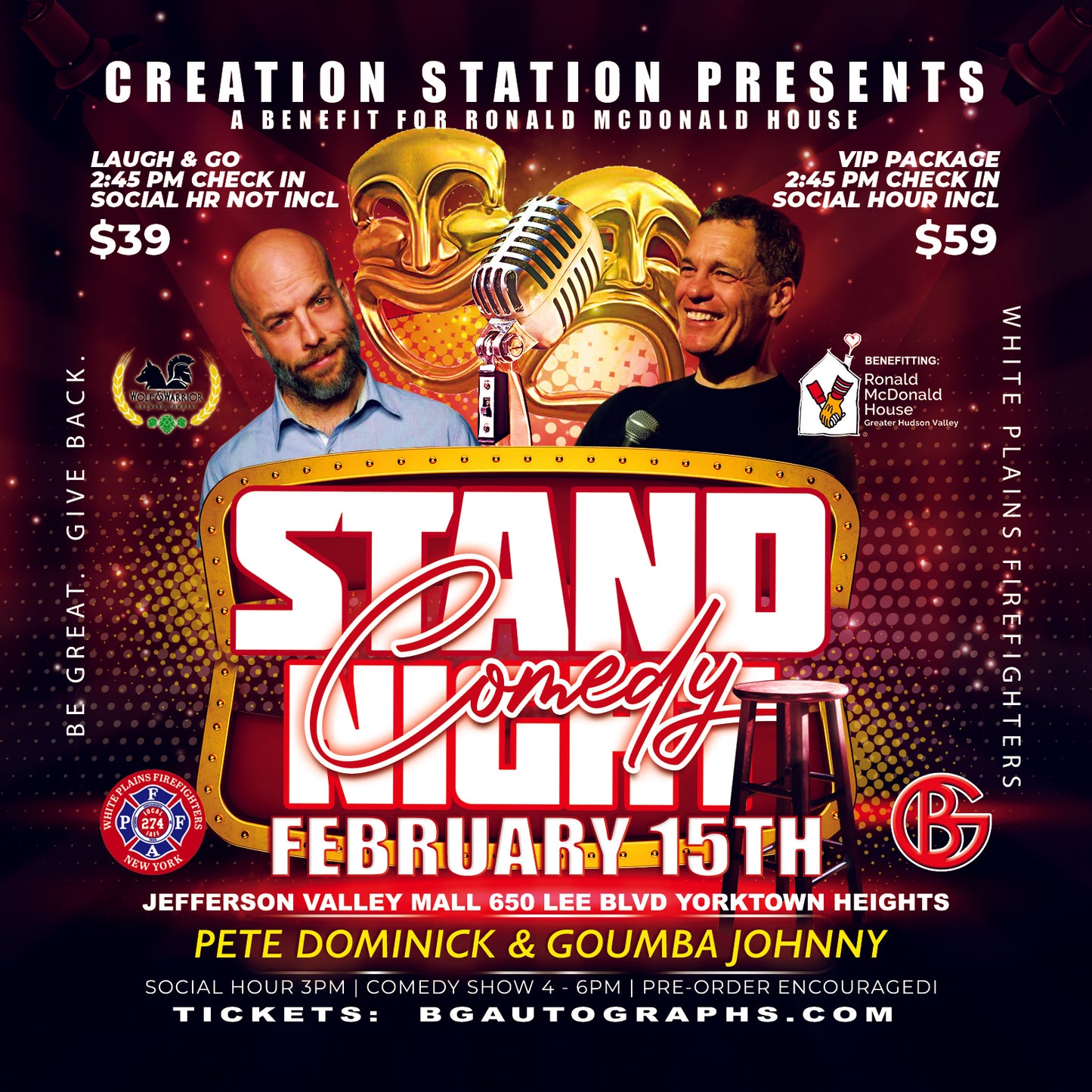 Comedy Show February 15th at the Creation Station