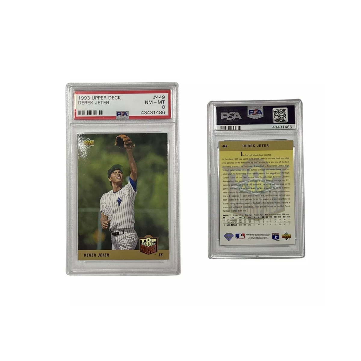 1993 Upper Deck #449 Derek Jeter PSA NM-MT 8