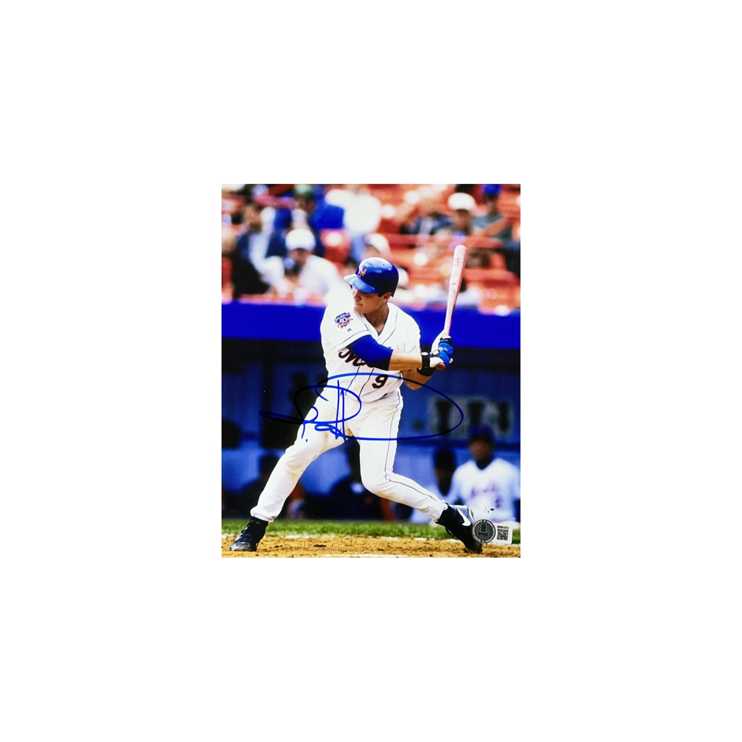 Todd Hundley Autographed New York Mets Vertical Swing Front View 8x10 Beckett