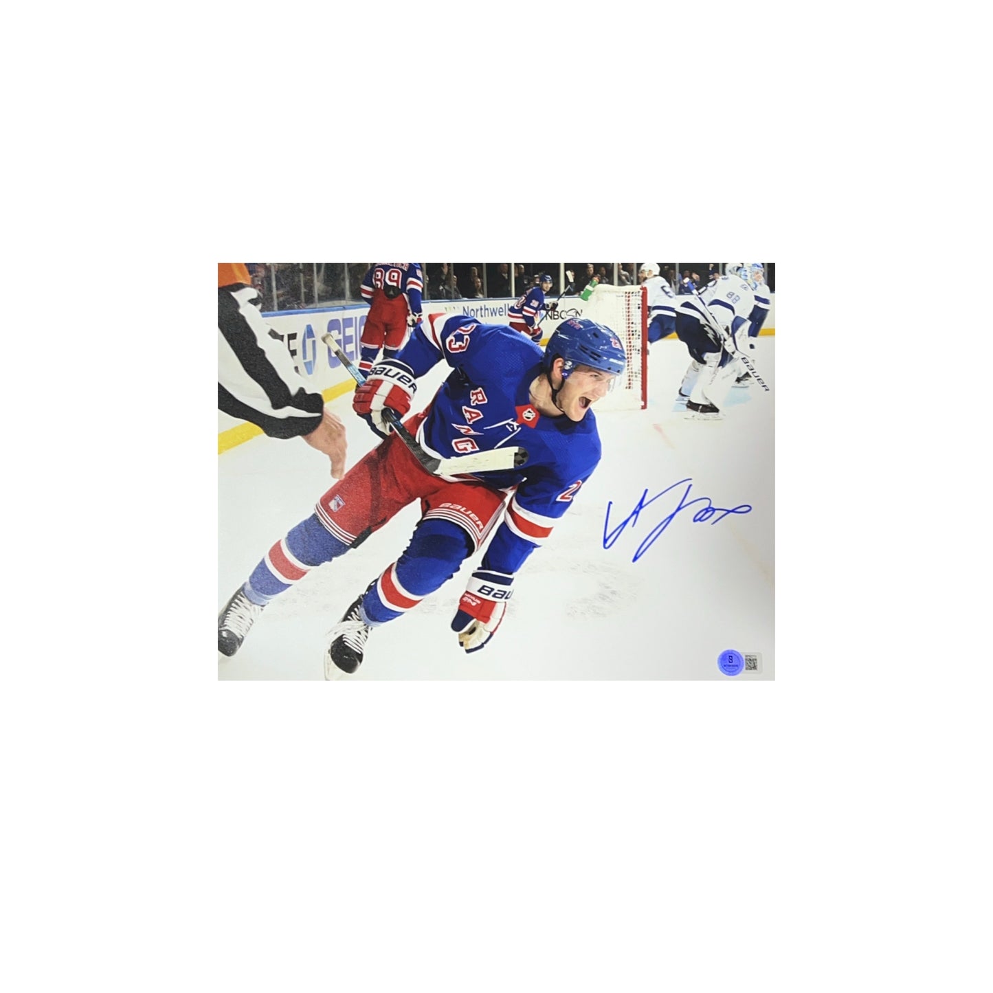 Adam Fox Autographed New York Rangers Skating 11x14 Beckett
