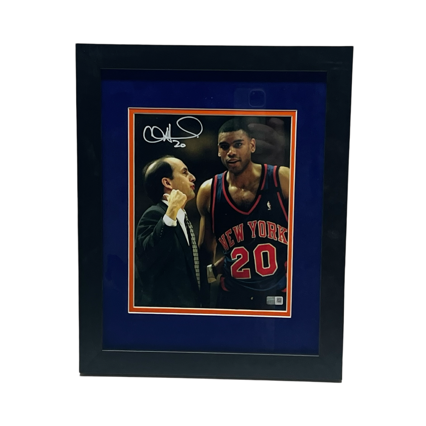 Allan Houston Autographed New York Knicks w Jeff Van Gundy 8X10 Steiner CX - Framed