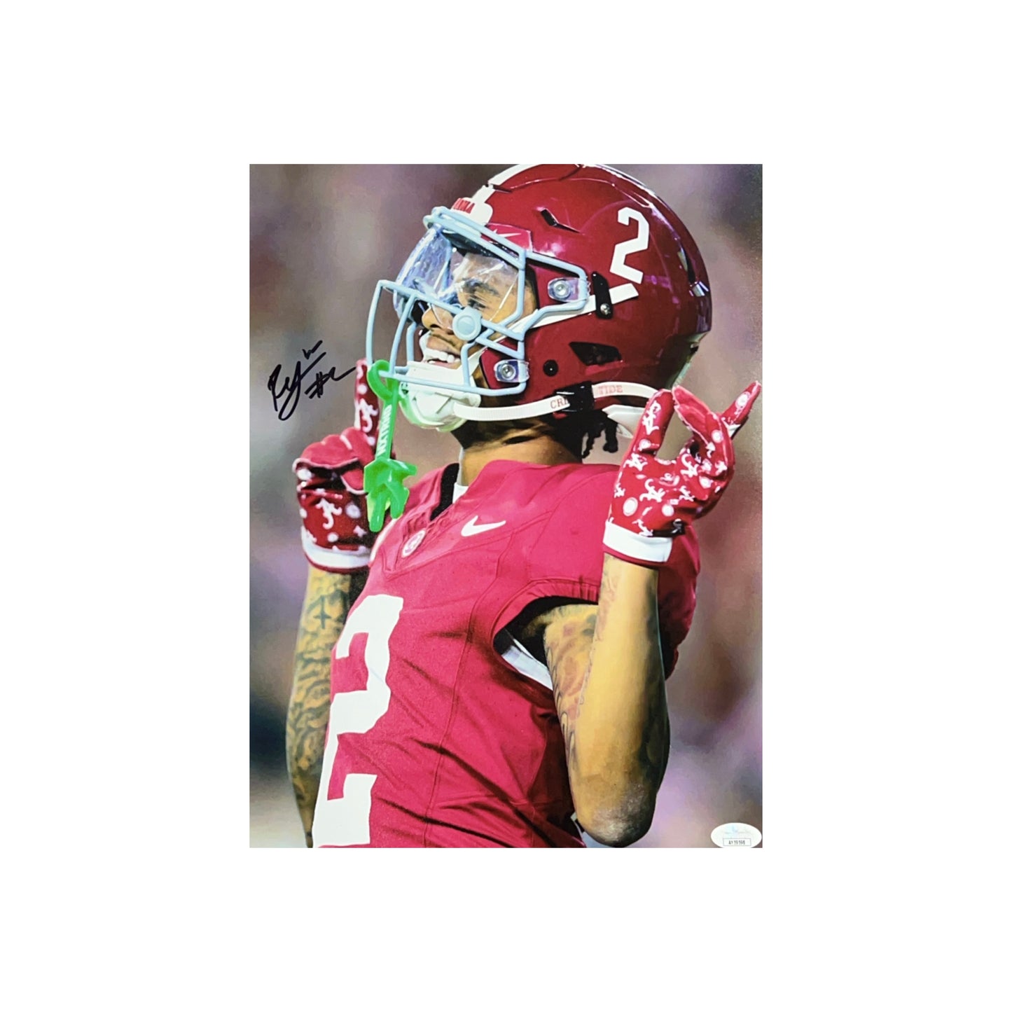 Ryan Williams Autographed Alabama Crimson Pointing Up 11x14 JSA