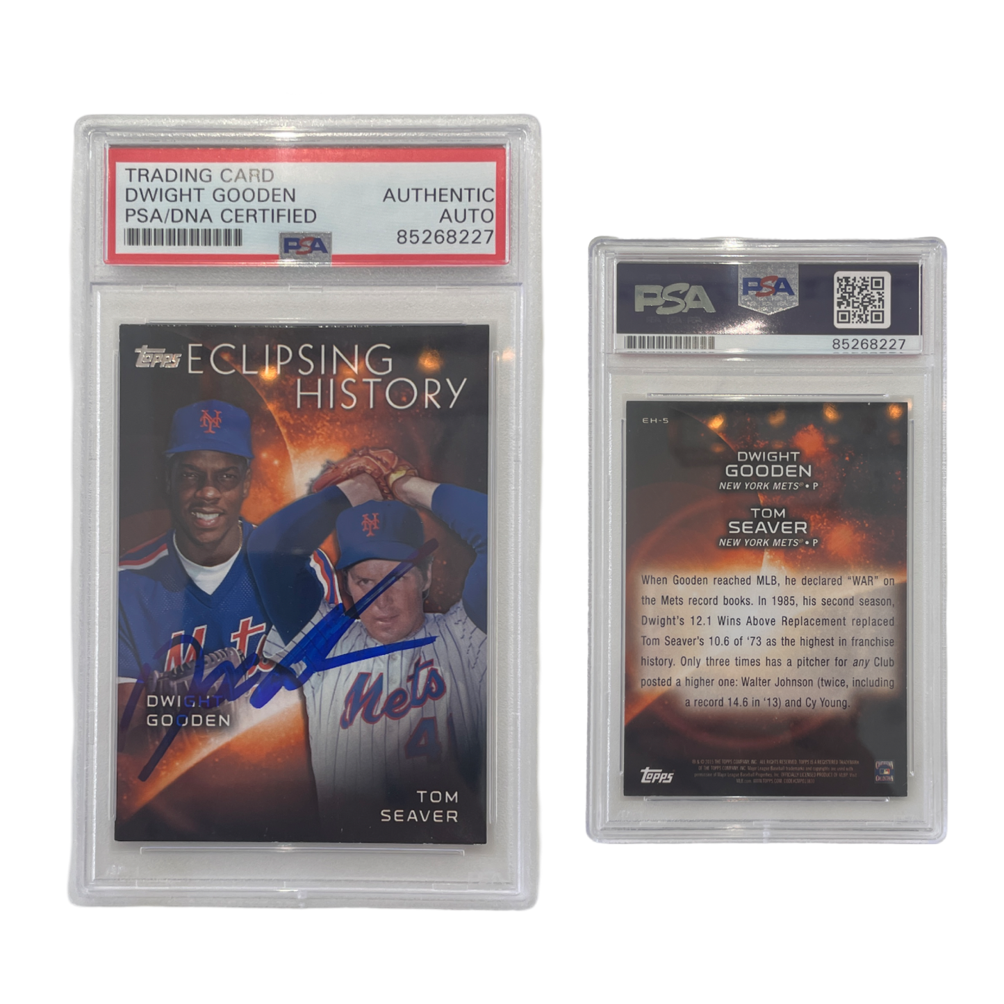 2015 Tom Seaver/Dwight Gooden Topps Eclipsing History #EH-5 PSA Auto Authentic