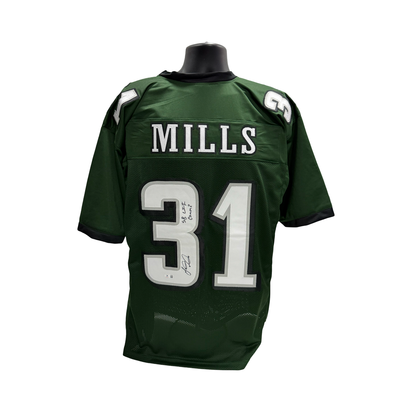 Jalen Mills Autographed Philadelphia Eagles Green Jersey SB LII Champs Beckett
