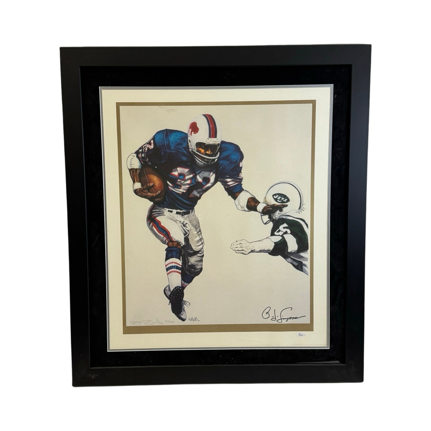 OJ. Simpson Autographed Buffalo Bills Framed 22x28 Photo JSA