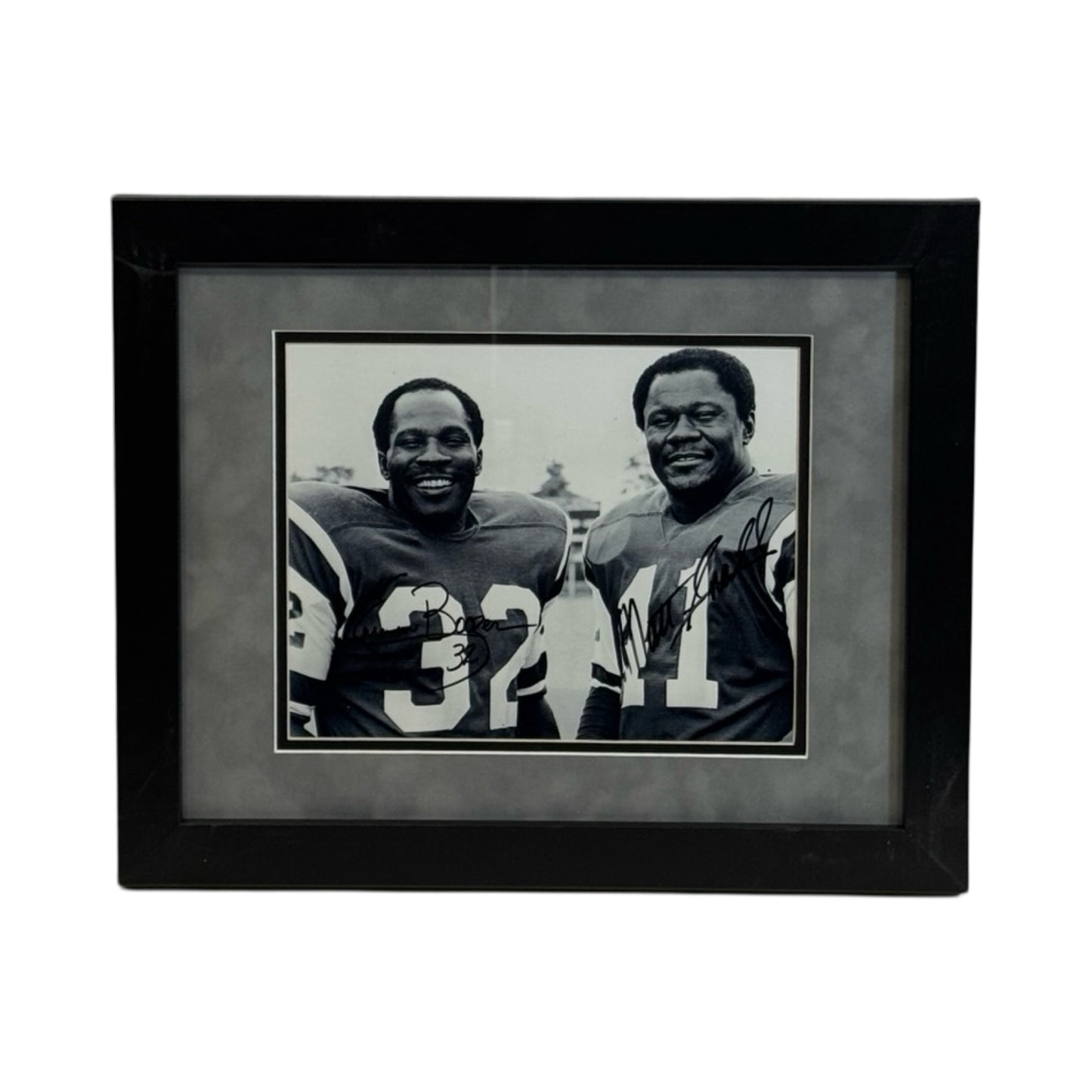Emerson Boozer & Matt Snell Autographed New York Jets Black & White Framed 8x10 JSA
