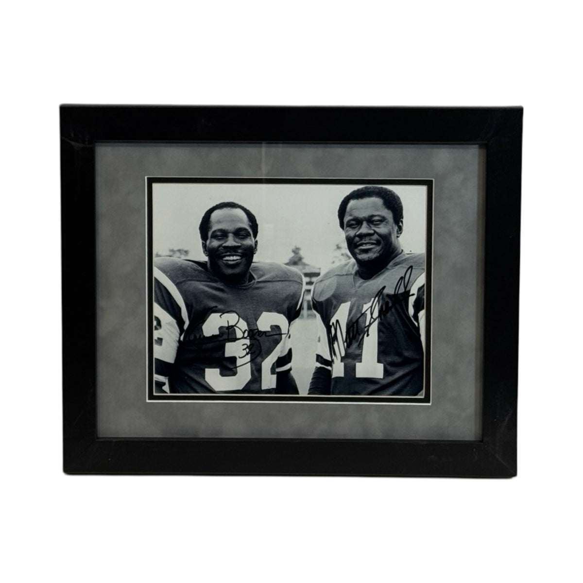 Emerson Boozer & Matt Snell Autographed New York Jets Black & White Framed 8x10 JSA