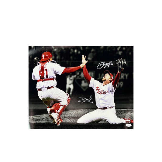 Brad Lidge & Carlos Ruiz Autographed Philadelphia Phillies 16x20 JSA