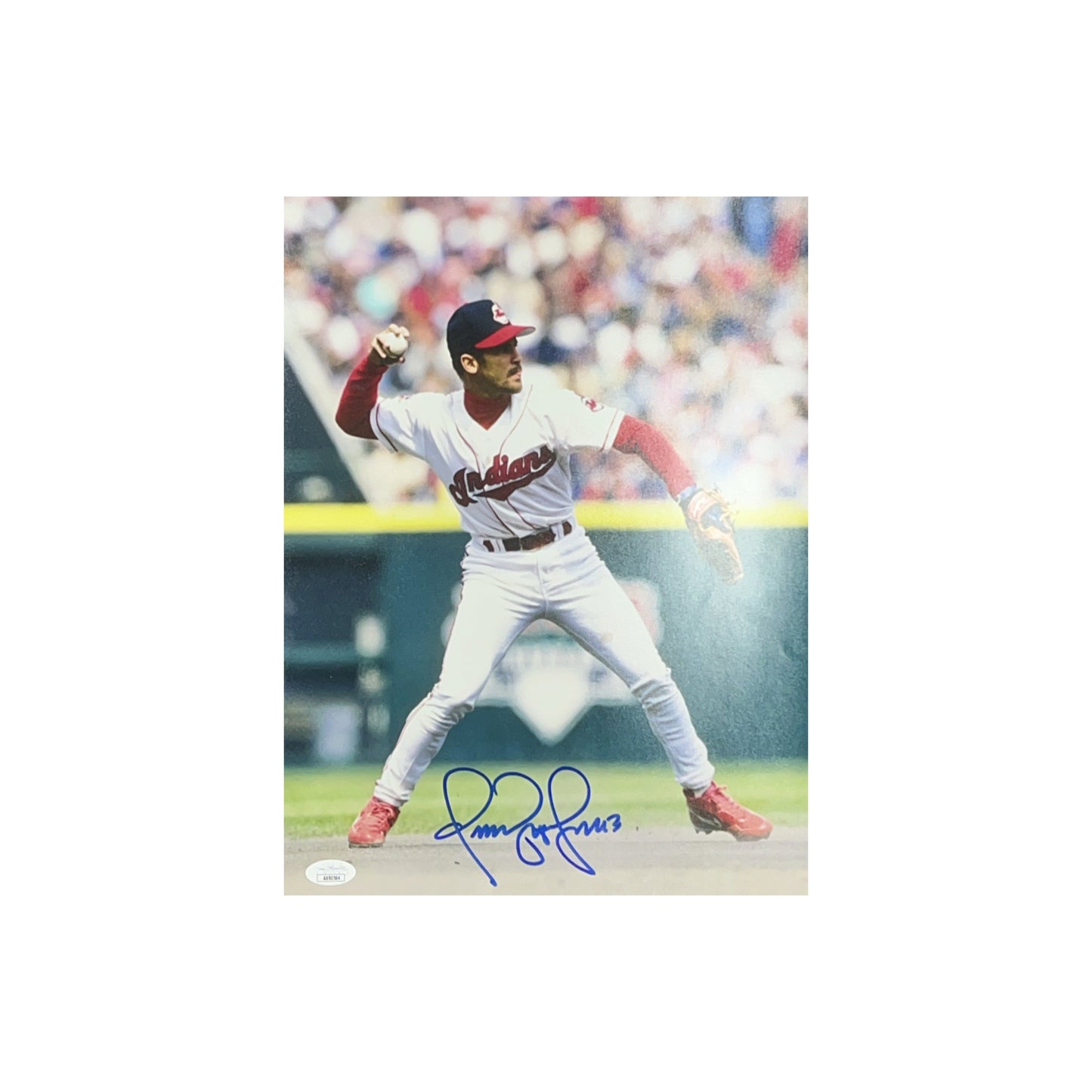 Omar Vizquel Autographed Cleveland Indians Vertical 11x14 JSA
