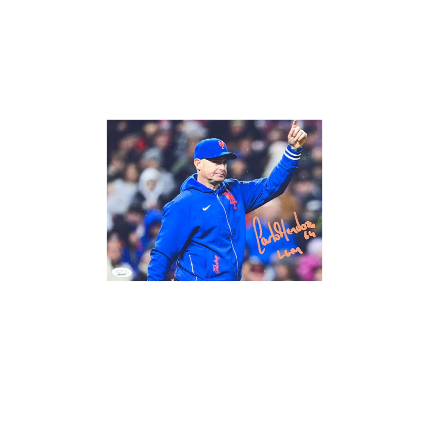 Carlos Mendoza Autographed New York Mets 8x10 "LGM" Inscription JSA