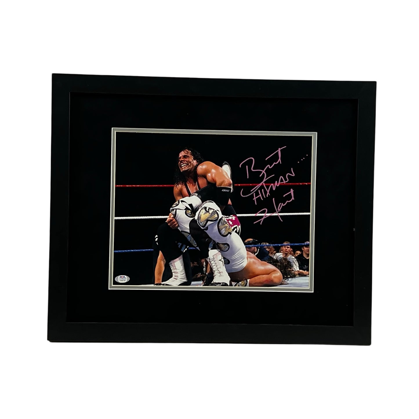 Bret Hart Autographed WWE Framed Sharpshooter on Shawn Michaels 11x14 PSA