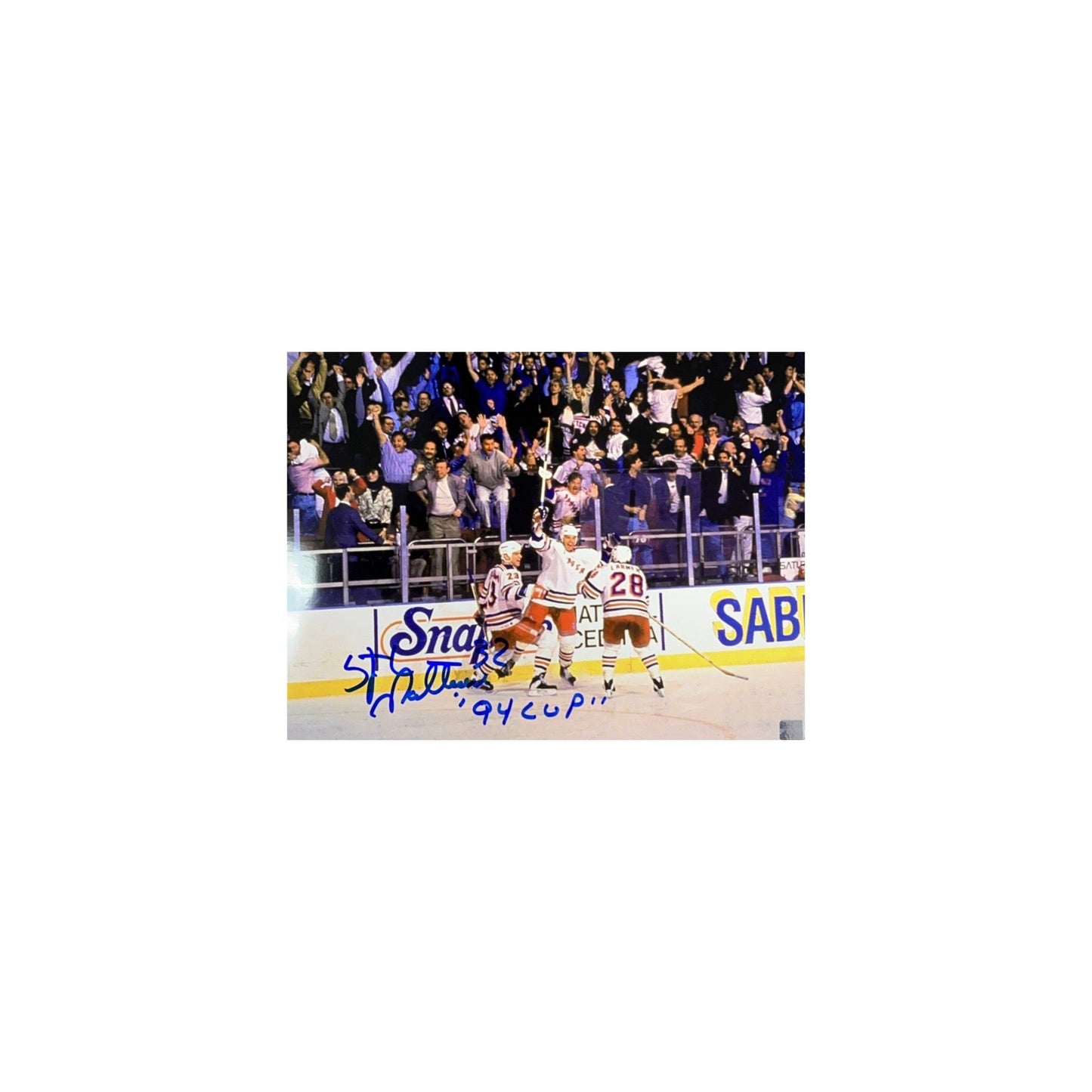Stephane Matteau Autographed New York Rangers 8x10 "94 Cup" Inscription Steiner CX - Unframed