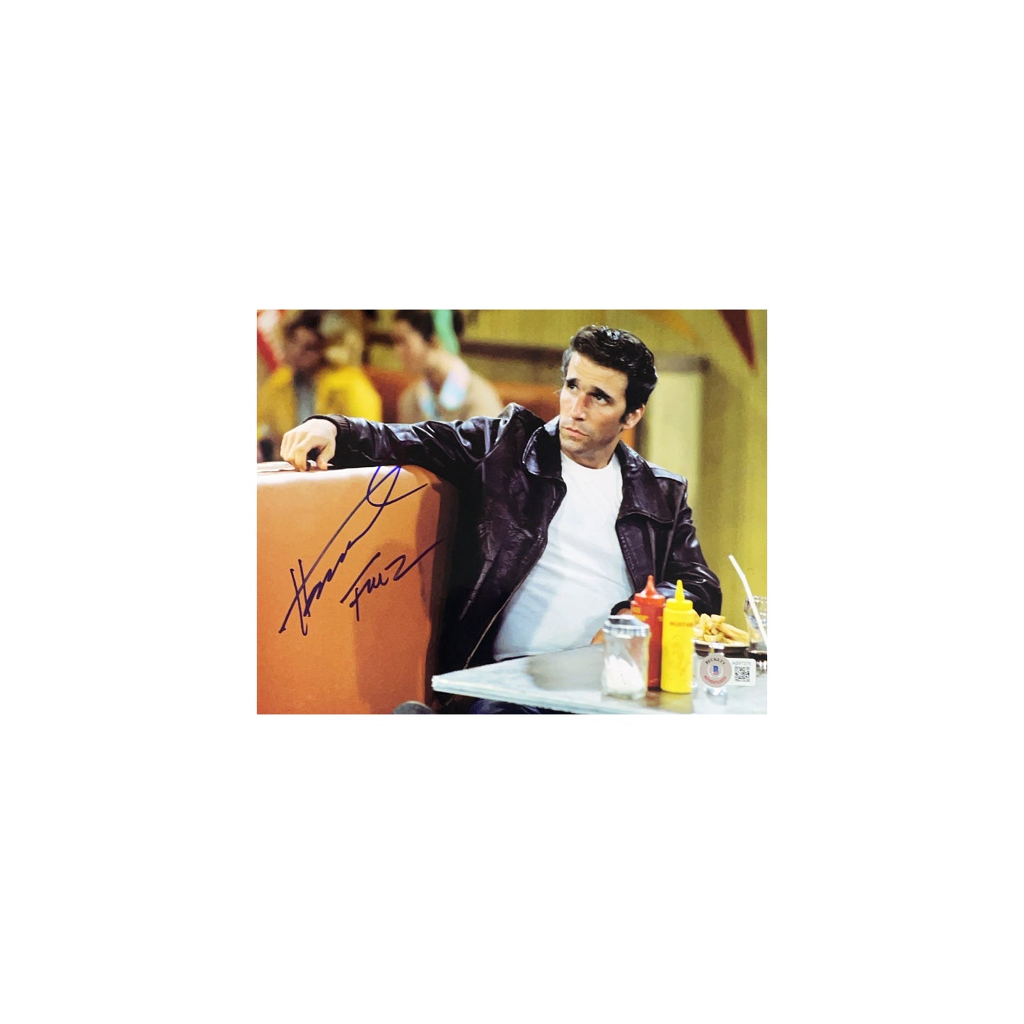 Henry Winkler Autographed Happy Days In Booth 8x10 Fonz Inscription Beckett
