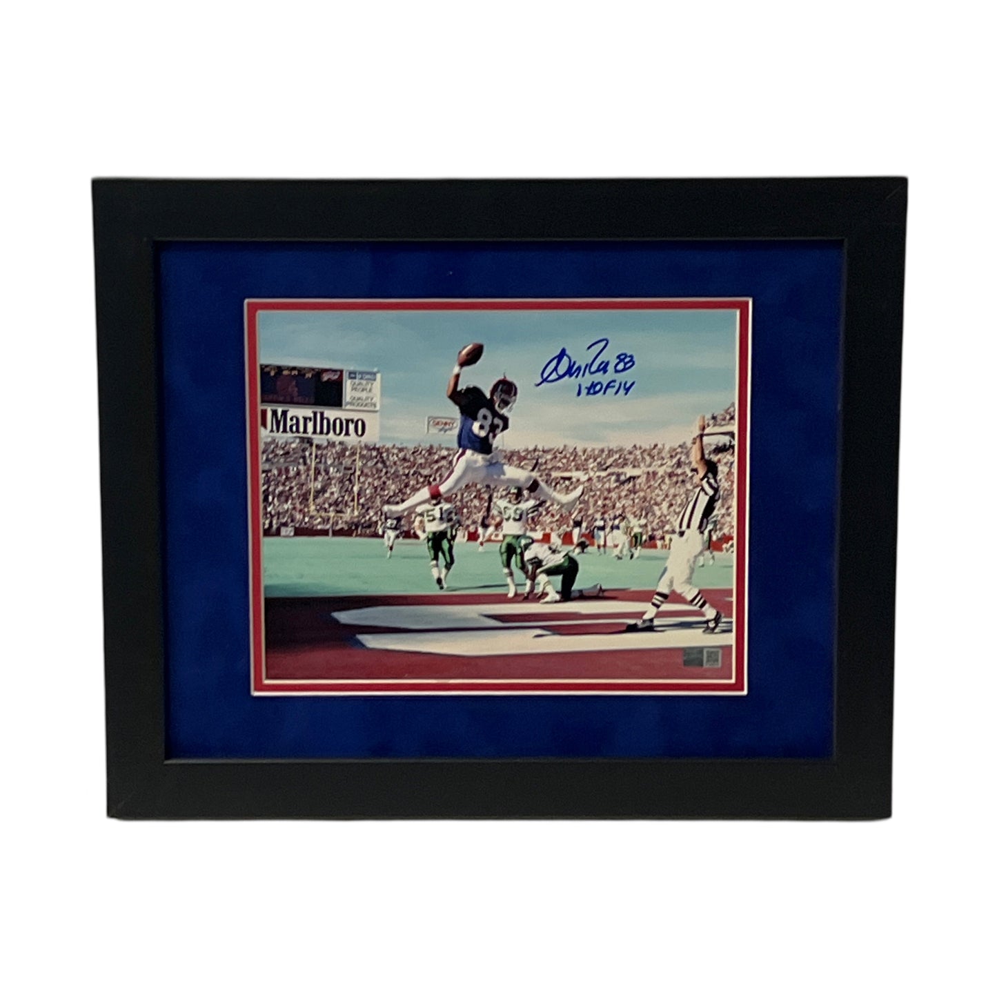 Andre Reed Autographed Buffalo Bills TD Spike Framed 8x10 HOF 14 Inscription Steiner CX