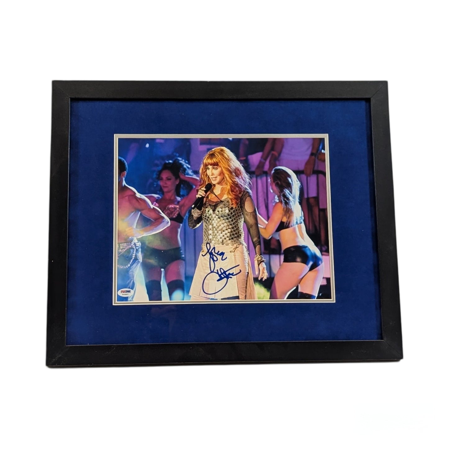 Cher Autographed With Backup Dancers Framed 11x14 PSA