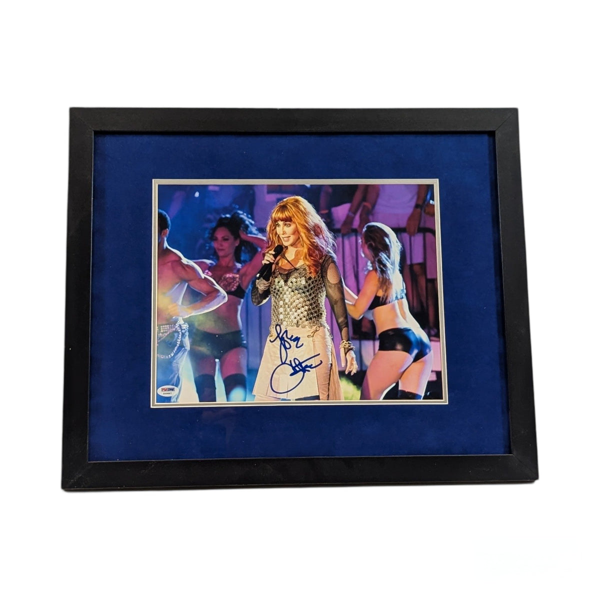 Cher Autographed With Backup Dancers Framed 11x14 PSA