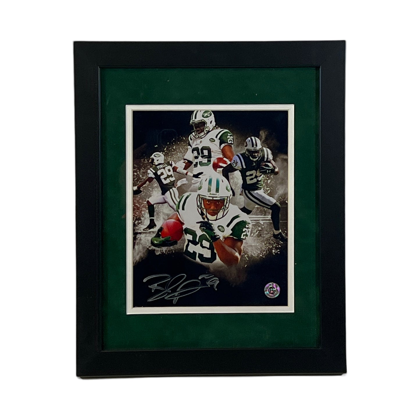 Bilal Powell Autographed New York Jets Framed Edit 8x10 BG