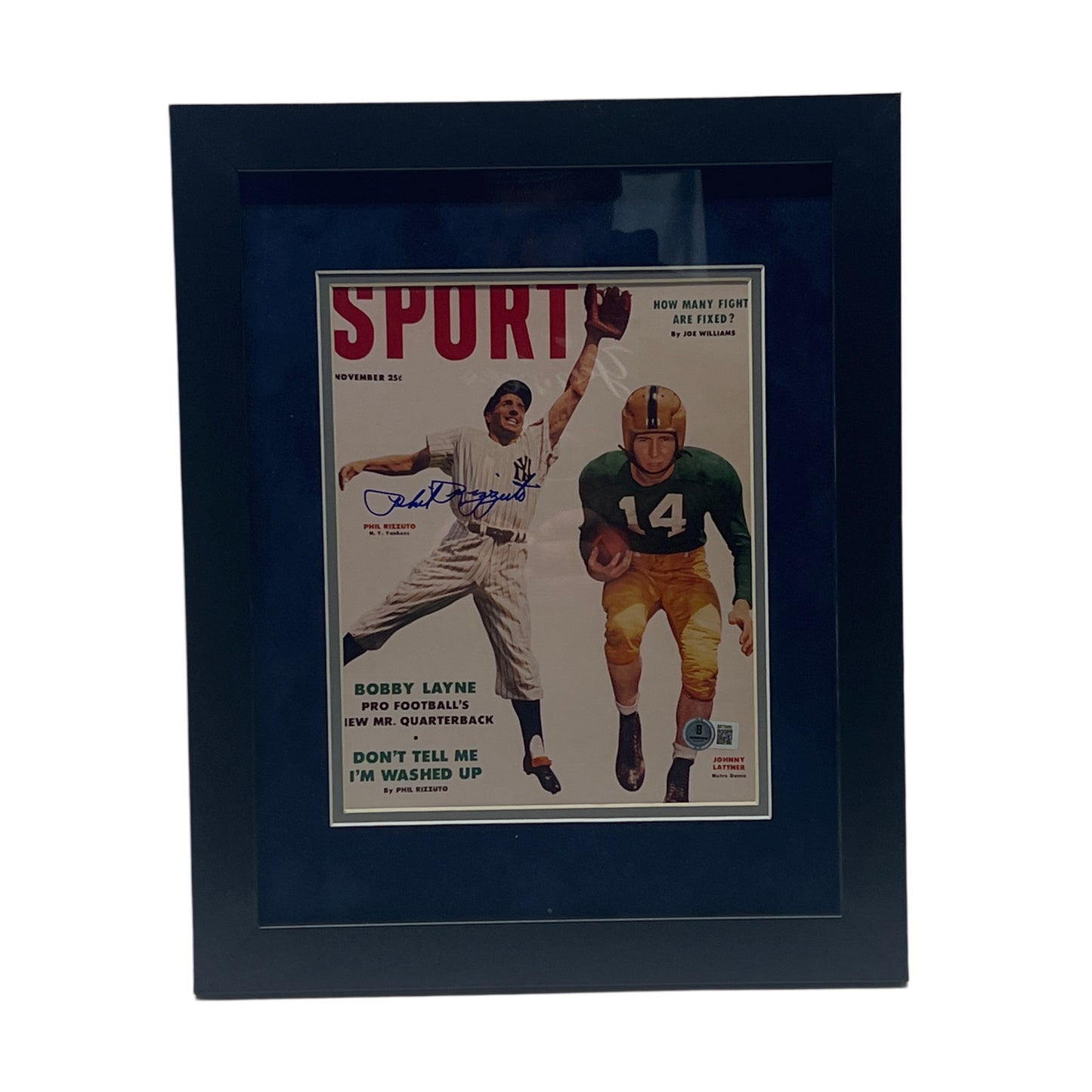Phil Rizzuto Autographed New York Yankees Sport Framed 8x10 Beckett
