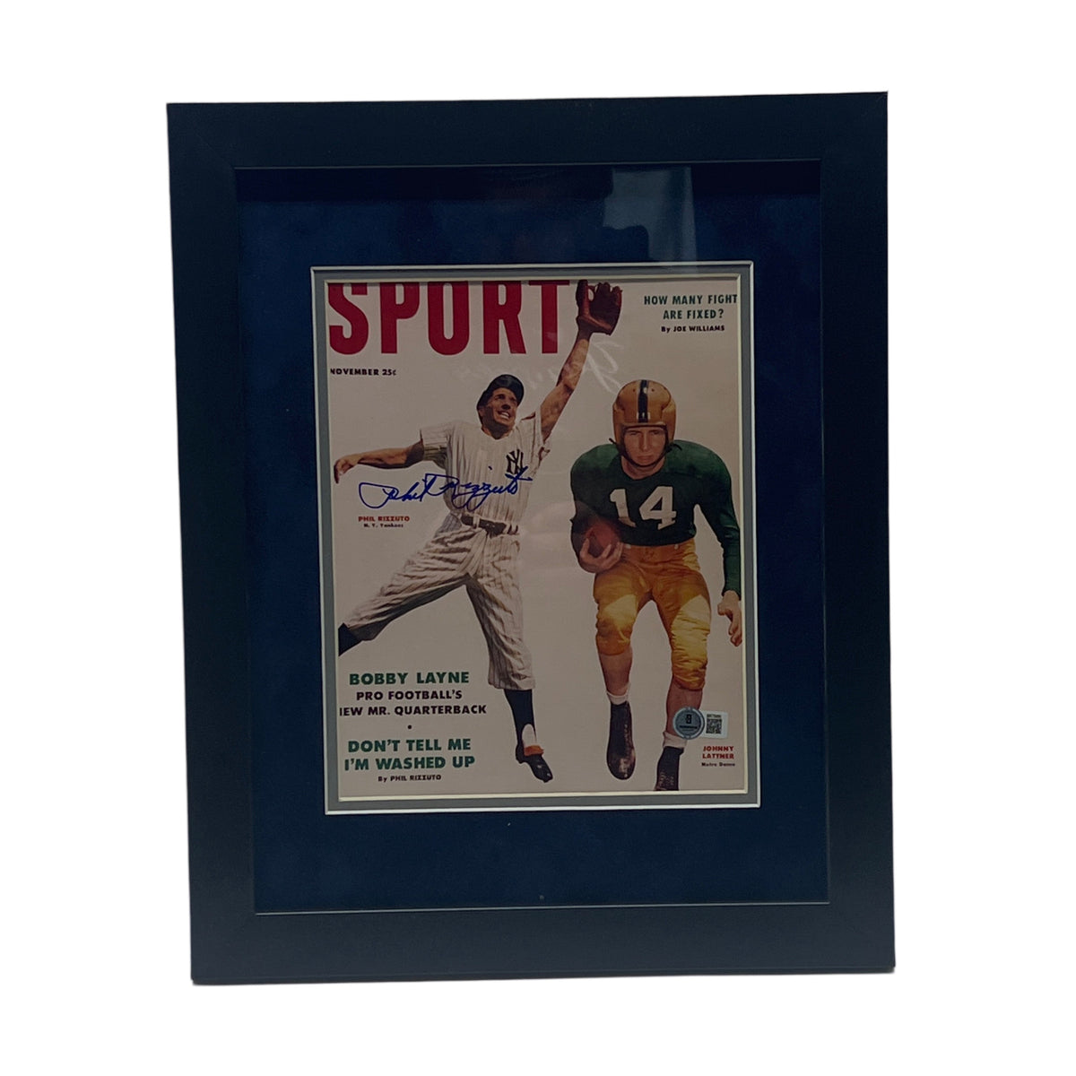 Phil Rizzuto Autographed New York Yankees Sport Framed 8x10 Beckett